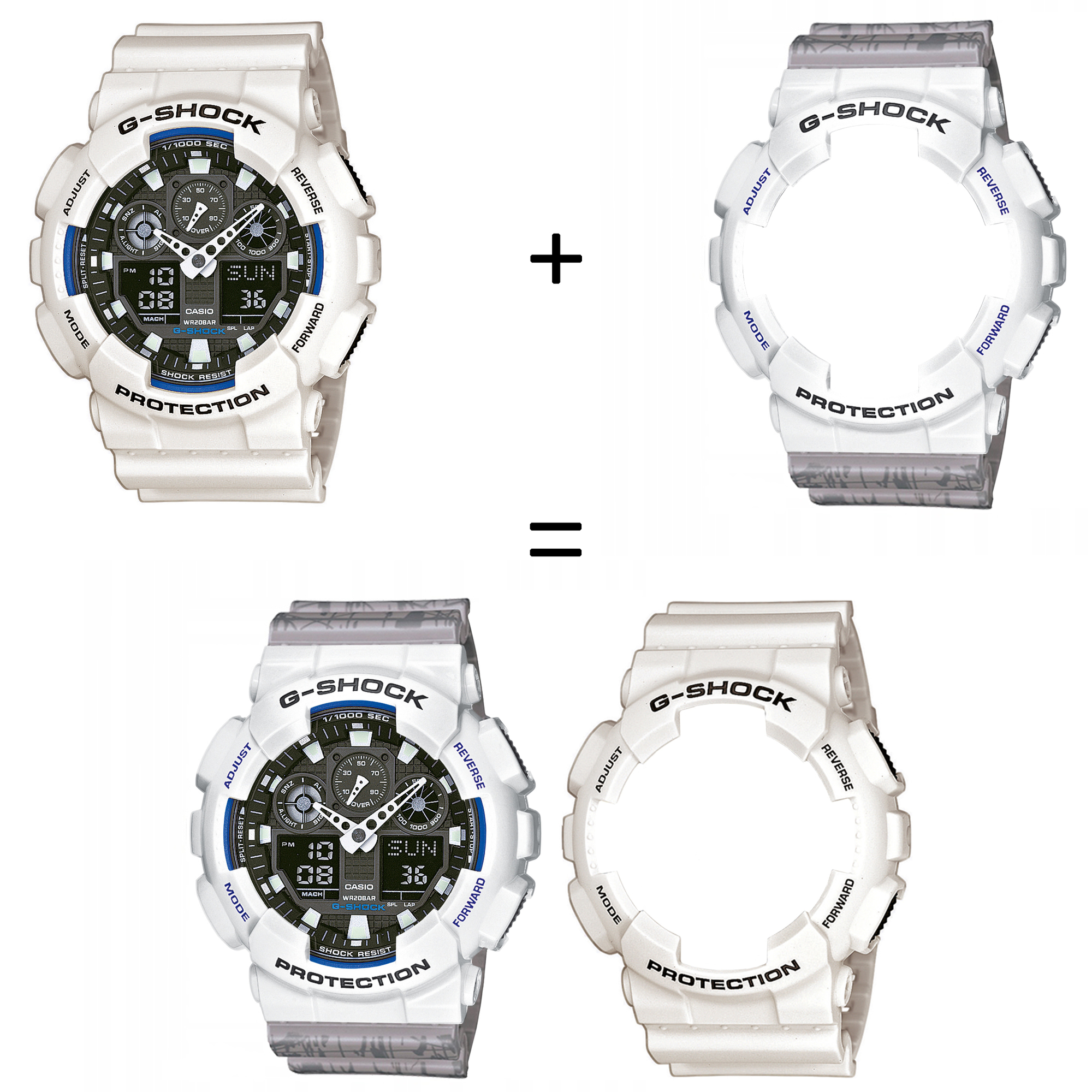 Casio SET GA-100B-7AER + BEZEL 10347600 + PASEK 10498174 zegarek - miniatura 2