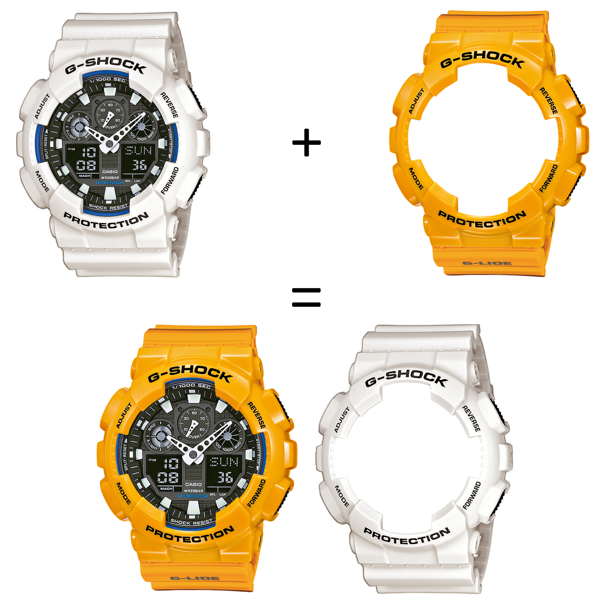 Casio SET GA-100B-7AER + BEZEL 10347601 + PASEK 10457913 zegarek - miniatura 2