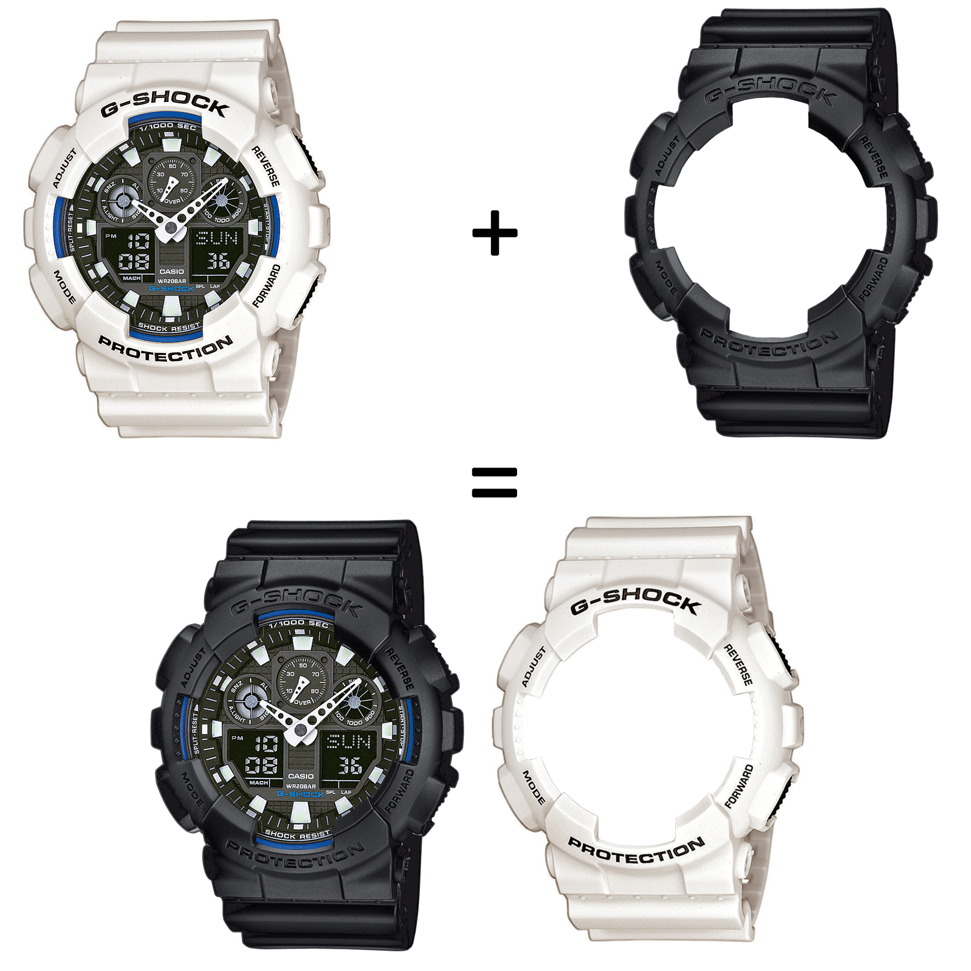 Casio SET GA-100B-7AER + BEZEL 10358741 + PASEK 10347688 zegarek - miniatura 2