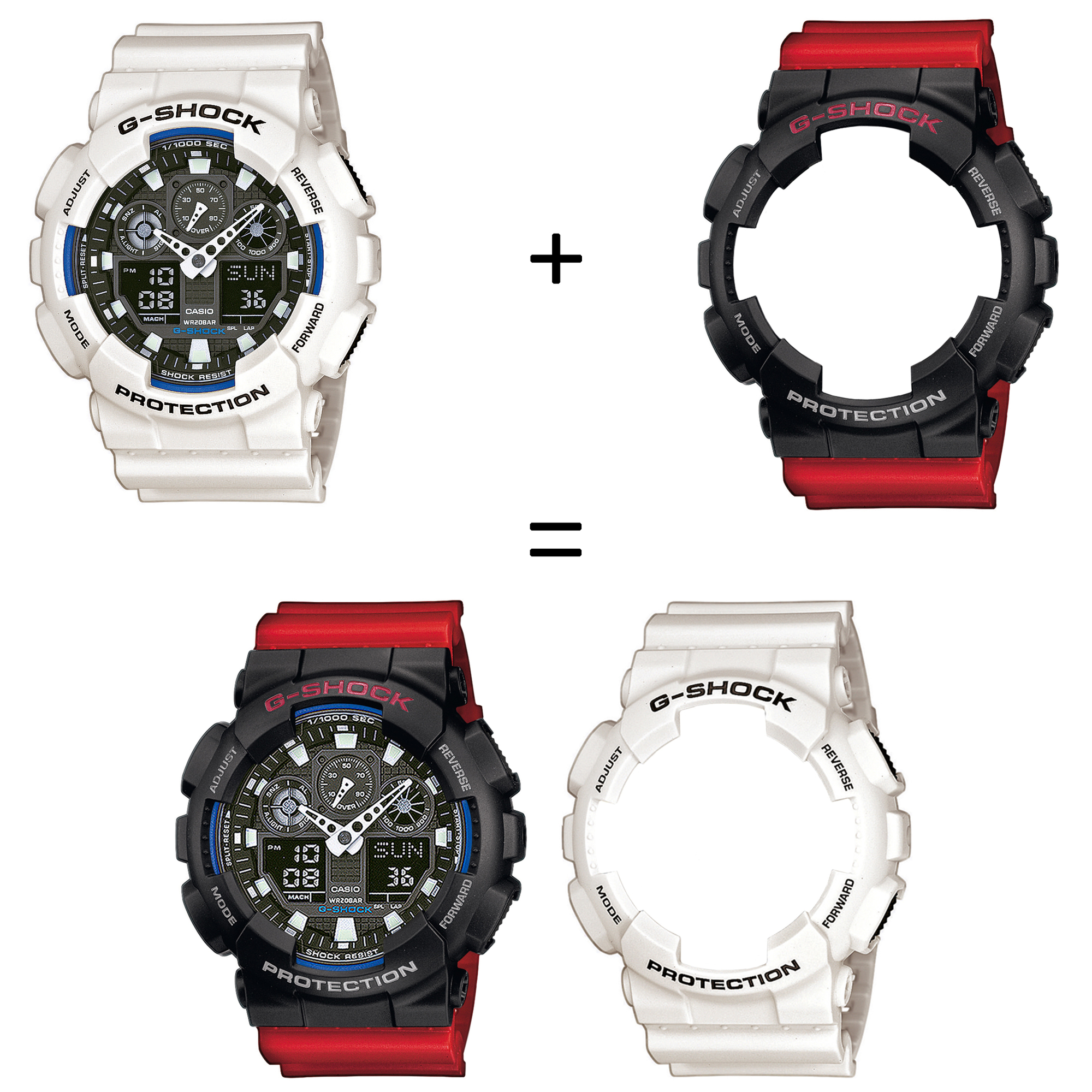 Casio SET GA-100B-7AER + BEZEL 10378531 + PASEK 10395226 zegarek - miniatura 2