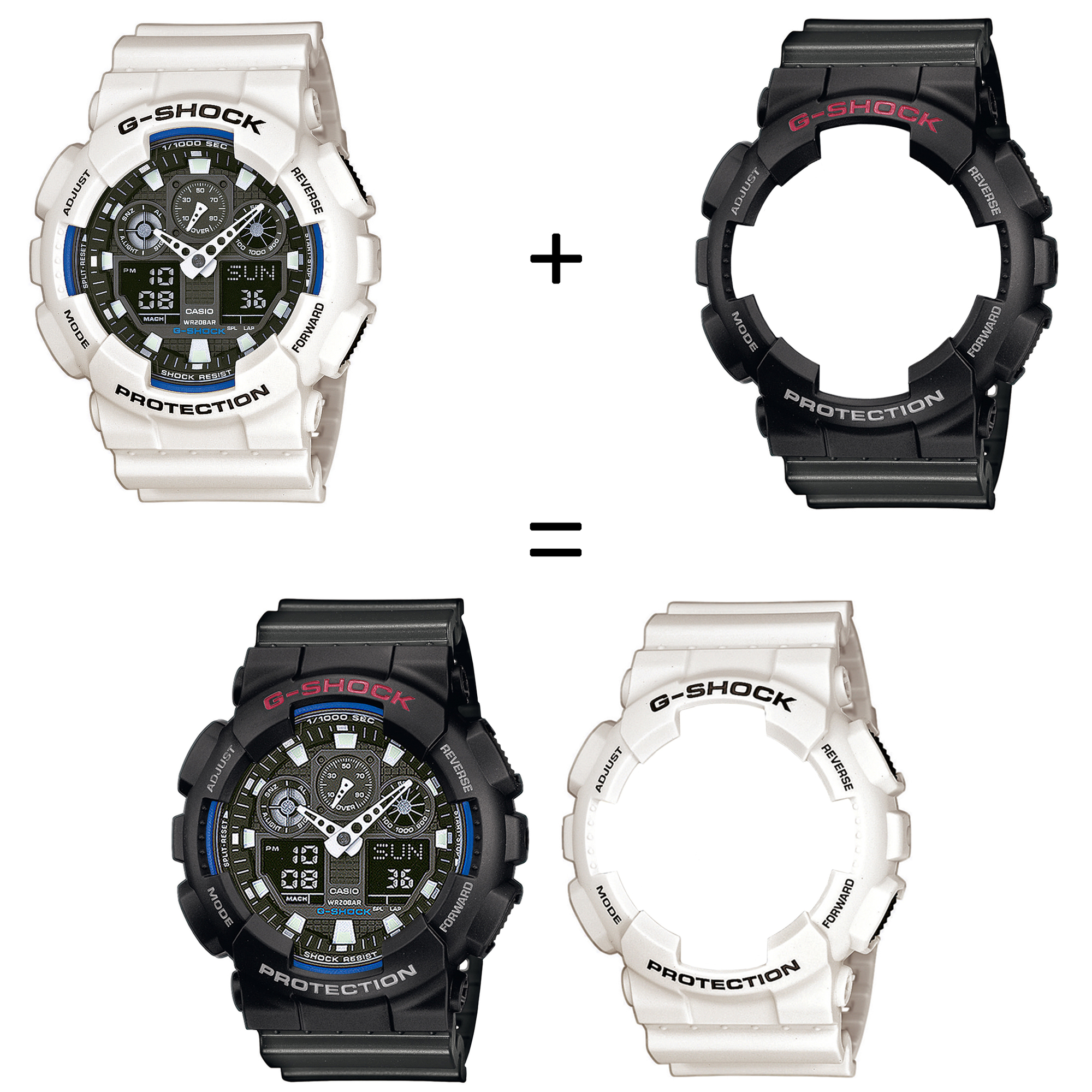 Casio SET GA-100B-7AER + BEZEL 10378531 + PASEK 10467764 zegarek - miniatura 2