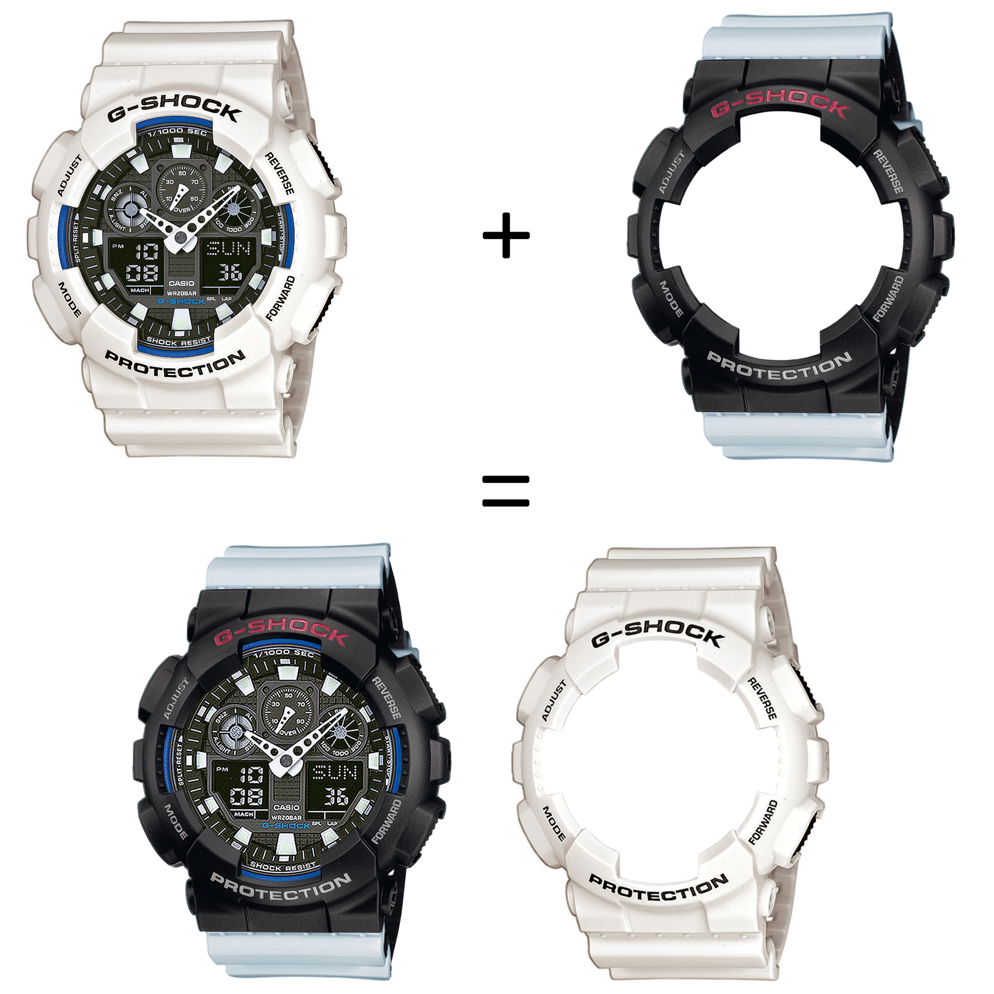 Casio SET GA-100B-7AER + BEZEL 10378531 + PASEK 10527469 zegarek - miniatura 2