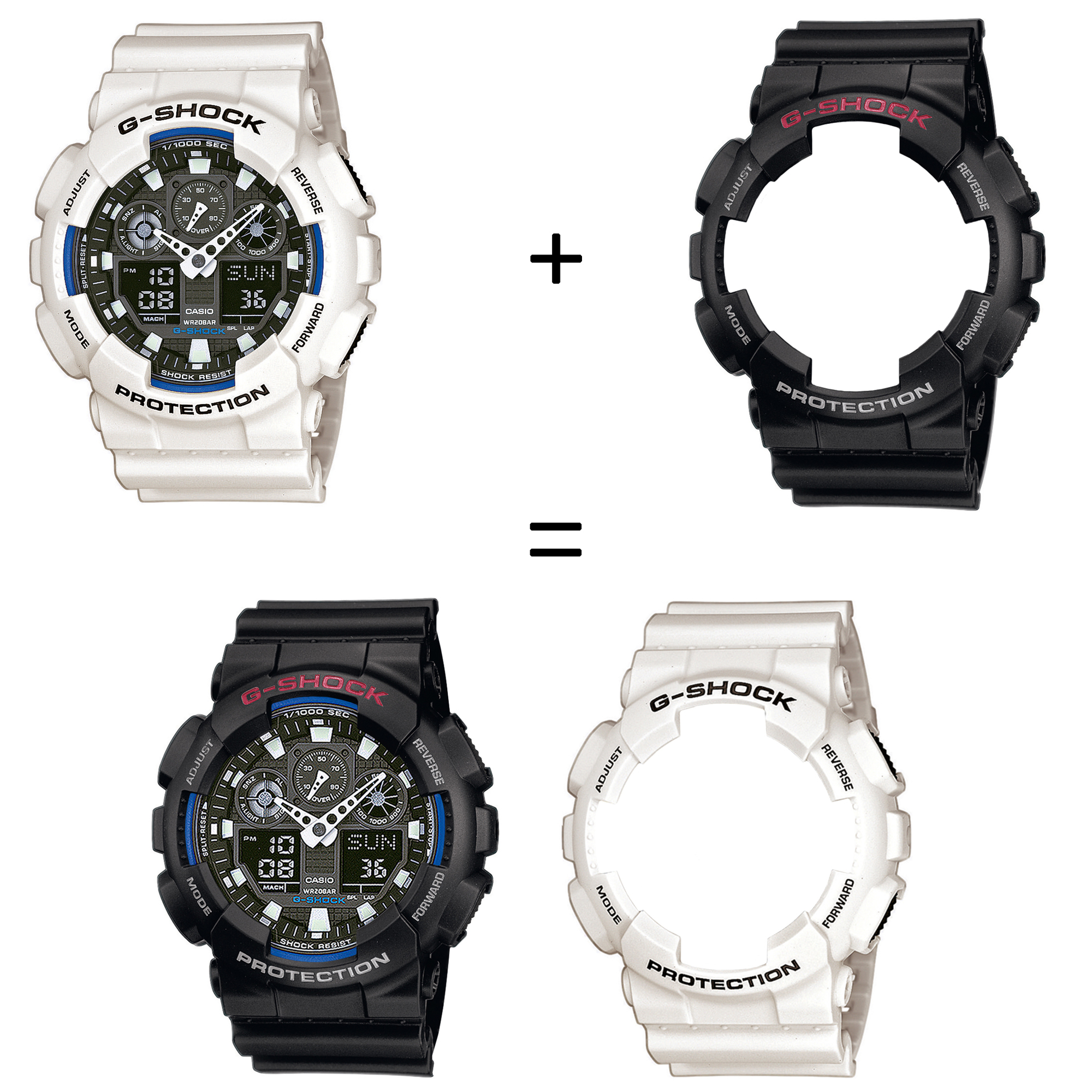 Casio SET GA-100B-7AER + BEZEL 10378531 + PASEK 10536683 zegarek - miniatura 2