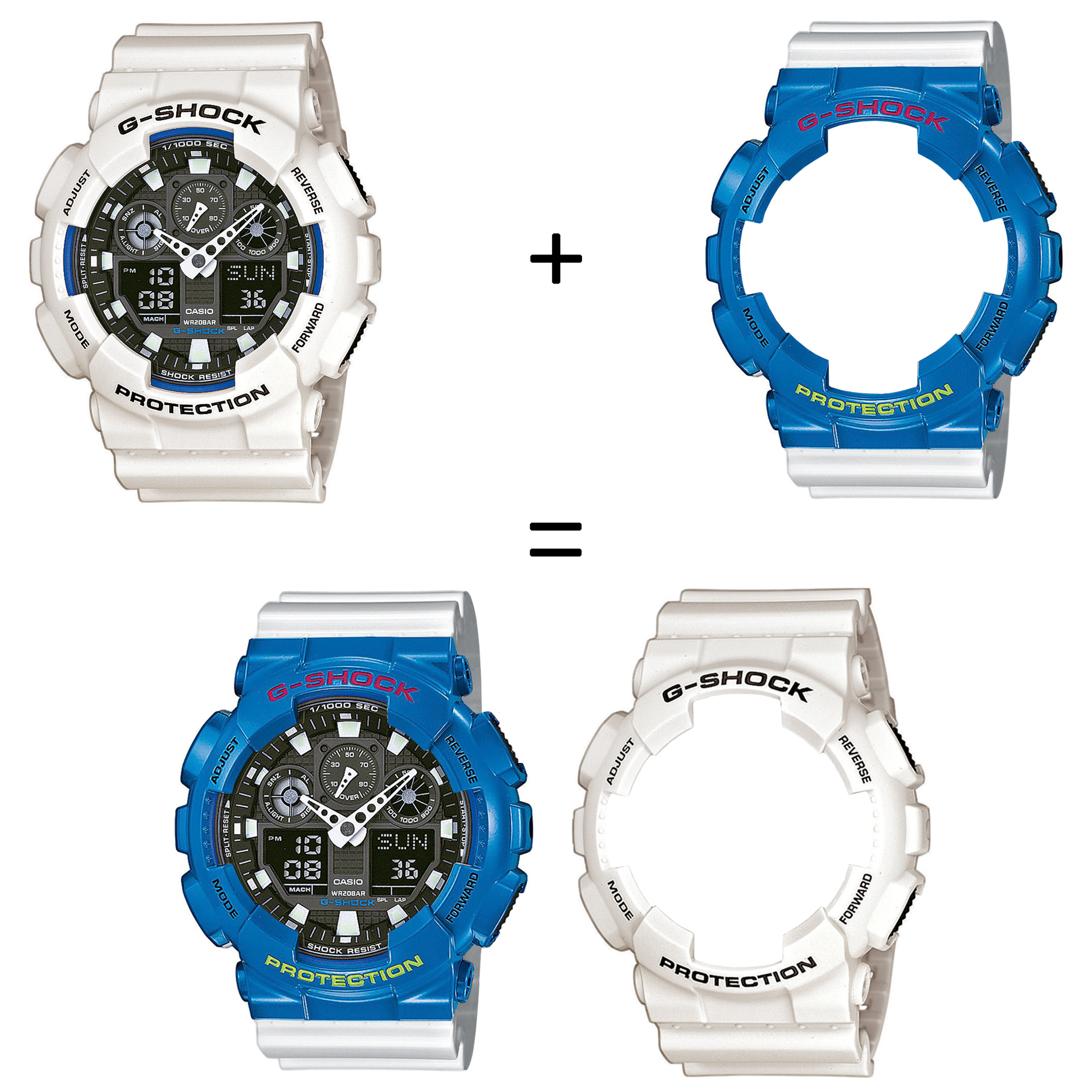 Casio SET GA-100B-7AER + BEZEL 10388974 + PASEK 10347710 zegarek - miniatura 2