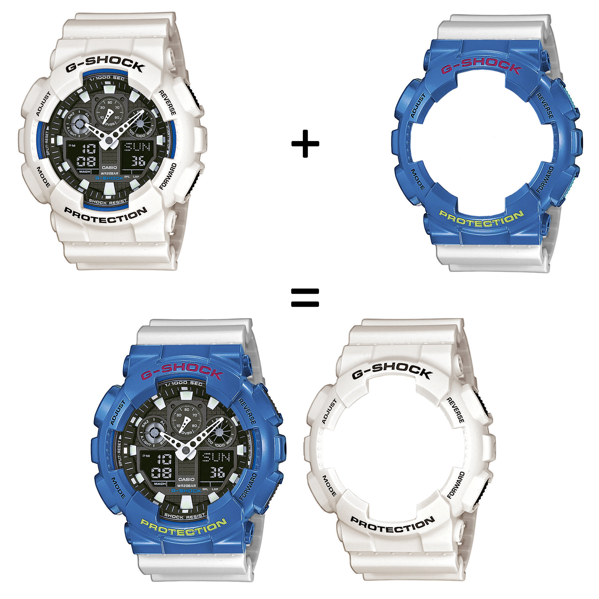 Casio SET GA-100B-7AER + BEZEL 10388974 + PASEK 10430571 zegarek - miniatura 2