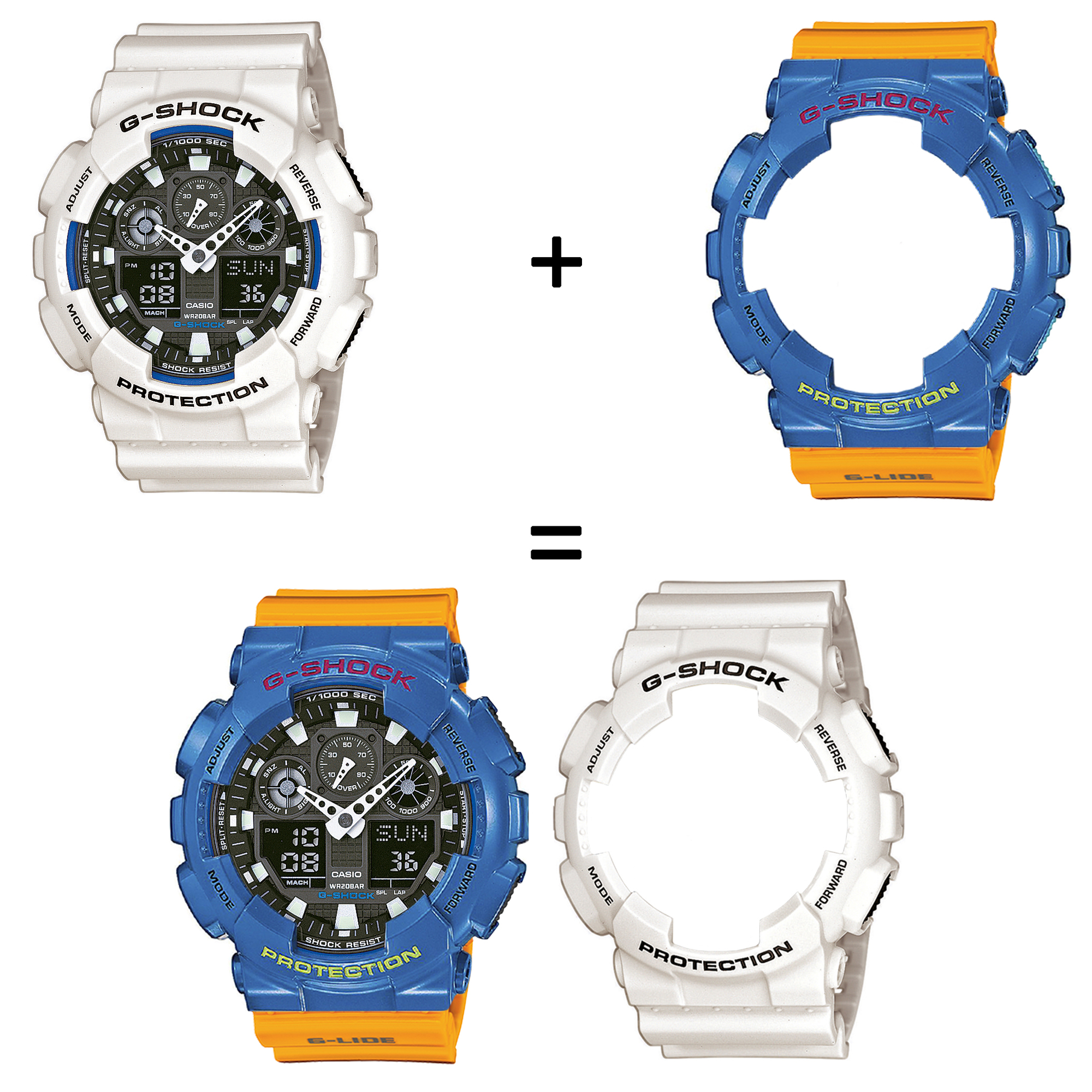 Casio SET GA-100B-7AER + BEZEL 10388974 + PASEK 10457913 zegarek - miniatura 2