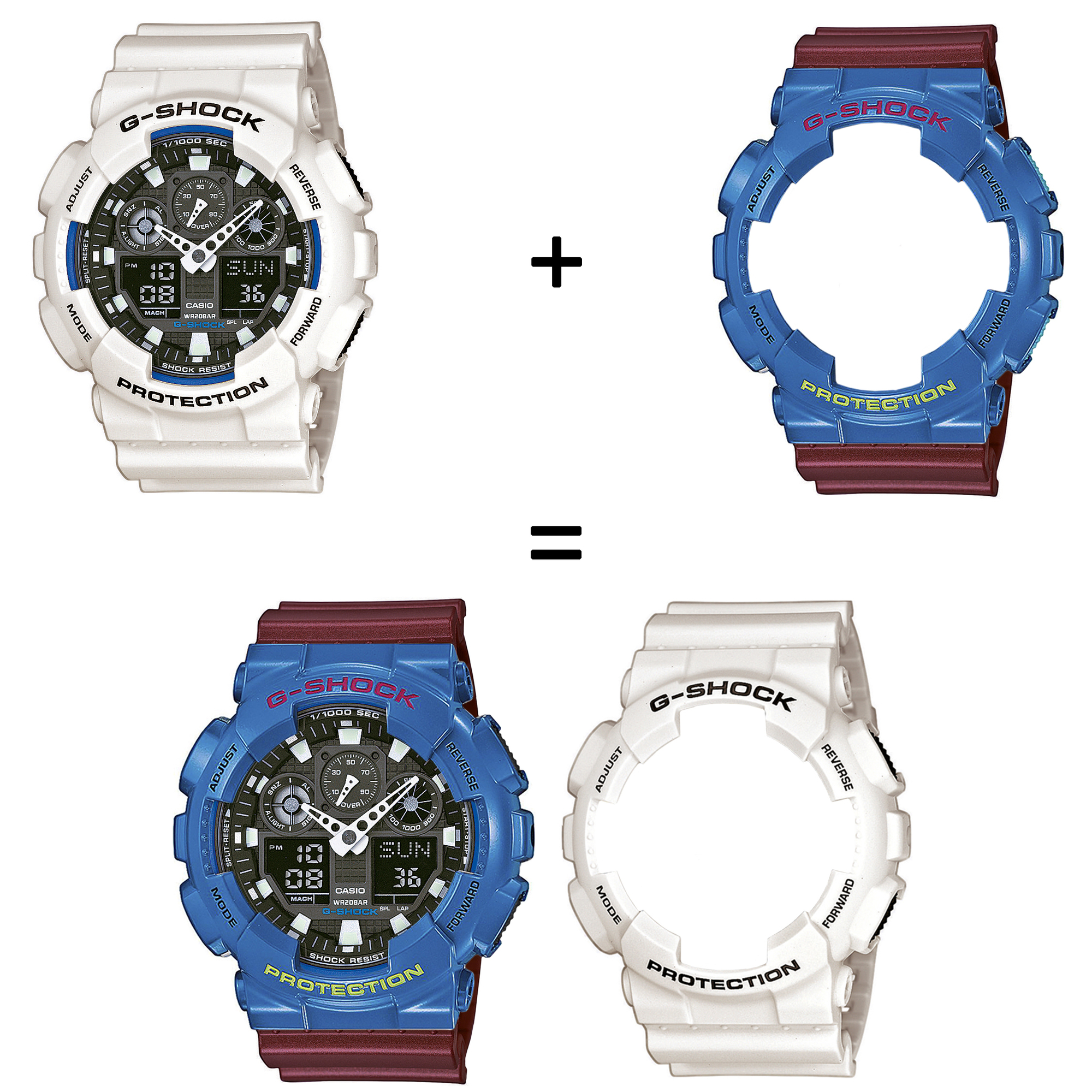 Casio SET GA-100B-7AER + BEZEL 10388974 + PASEK 10477355 zegarek - miniatura 2
