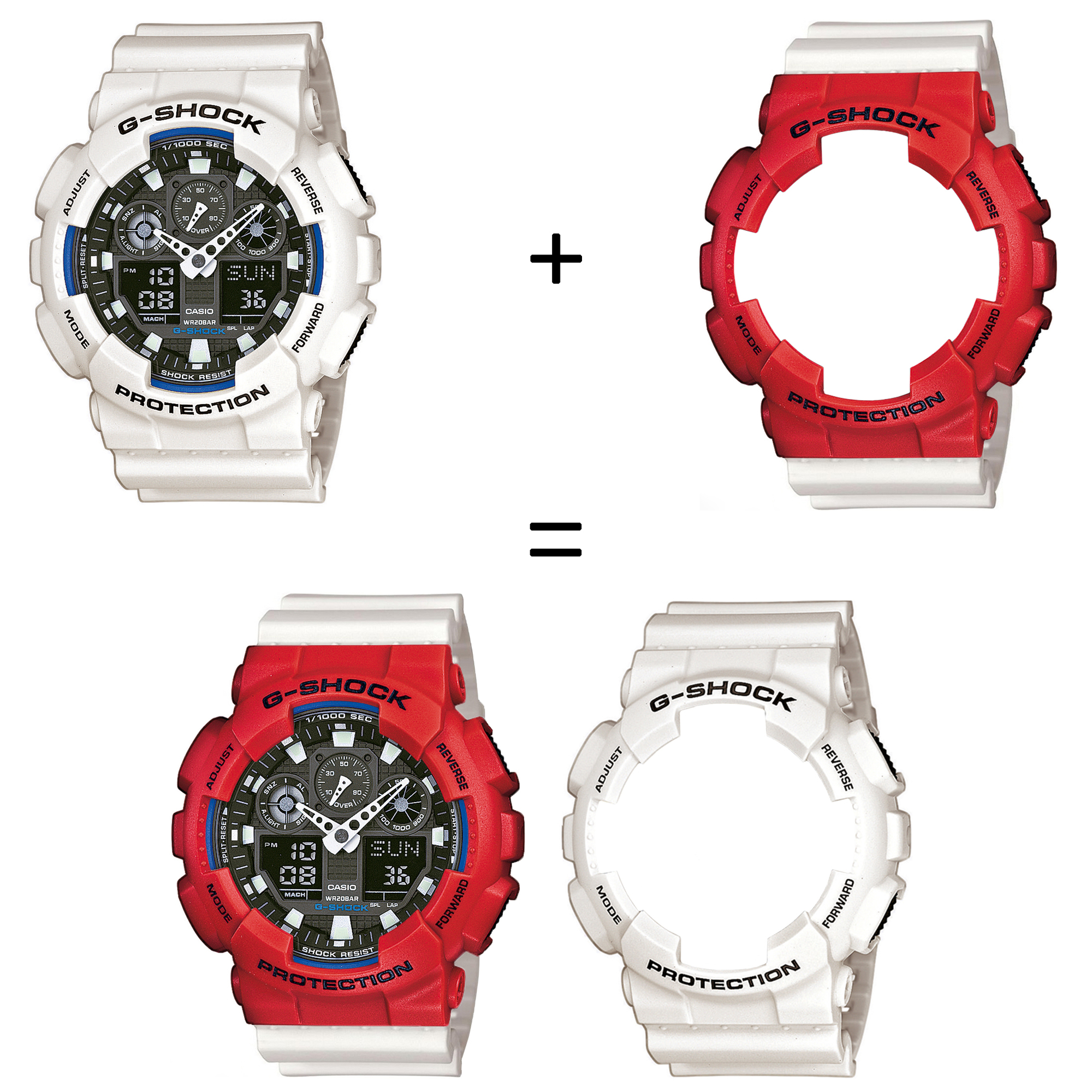 Casio SET GA-100B-7AER + BEZEL 10395289 + PASEK 10395227 zegarek - miniatura 2