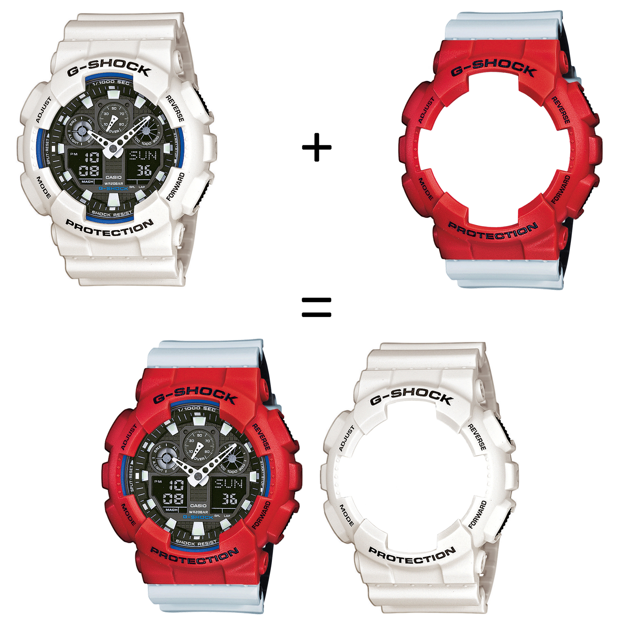 Casio SET GA-100B-7AER + BEZEL 10395289 + PASEK 10527469 zegarek - miniatura 2