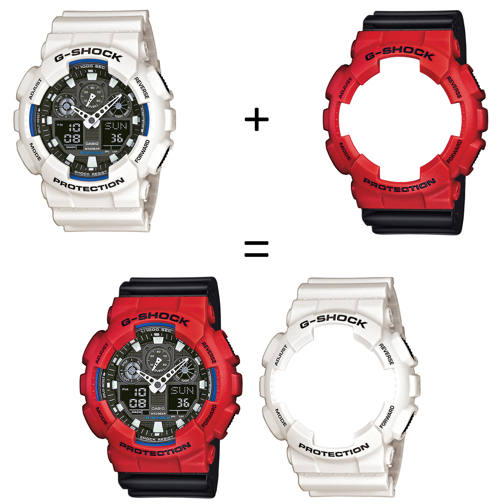 Casio SET GA-100B-7AER + BEZEL 10395289 + PASEK 10536683 zegarek - miniatura 2