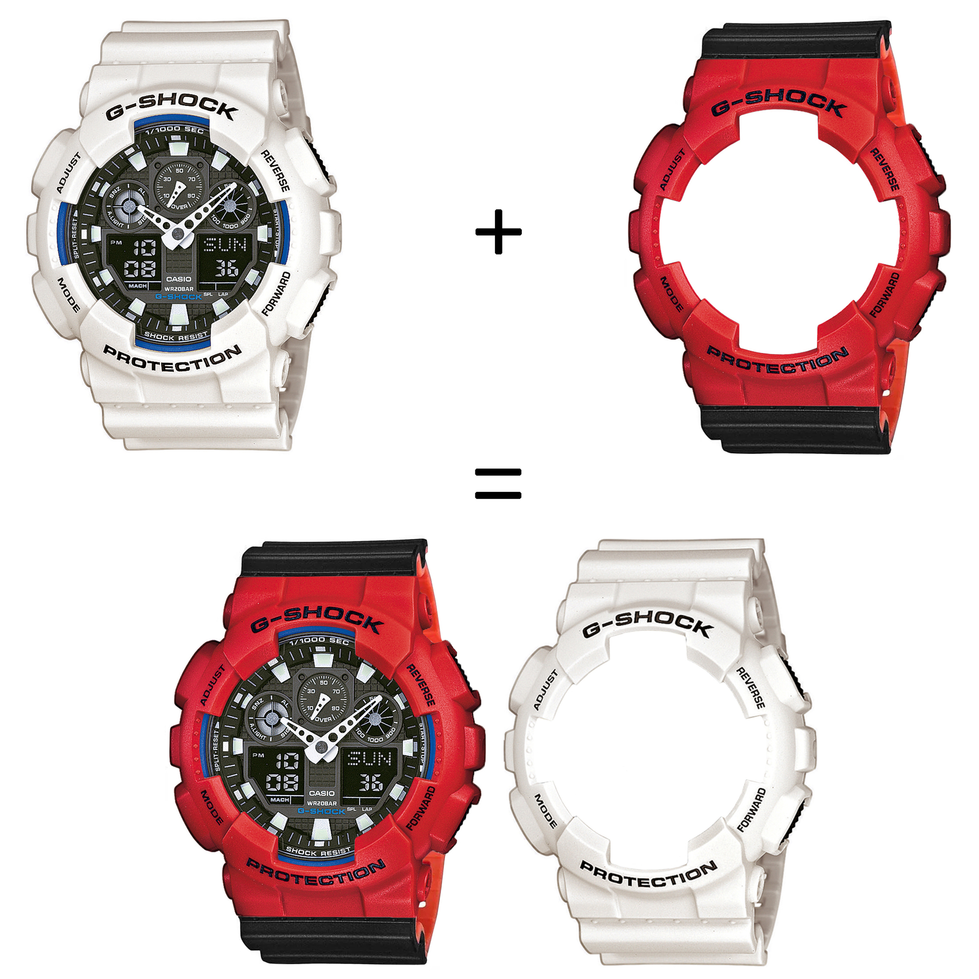 Casio SET GA-100B-7AER + BEZEL 10395289 + PASEK 10577142 zegarek - miniatura 2