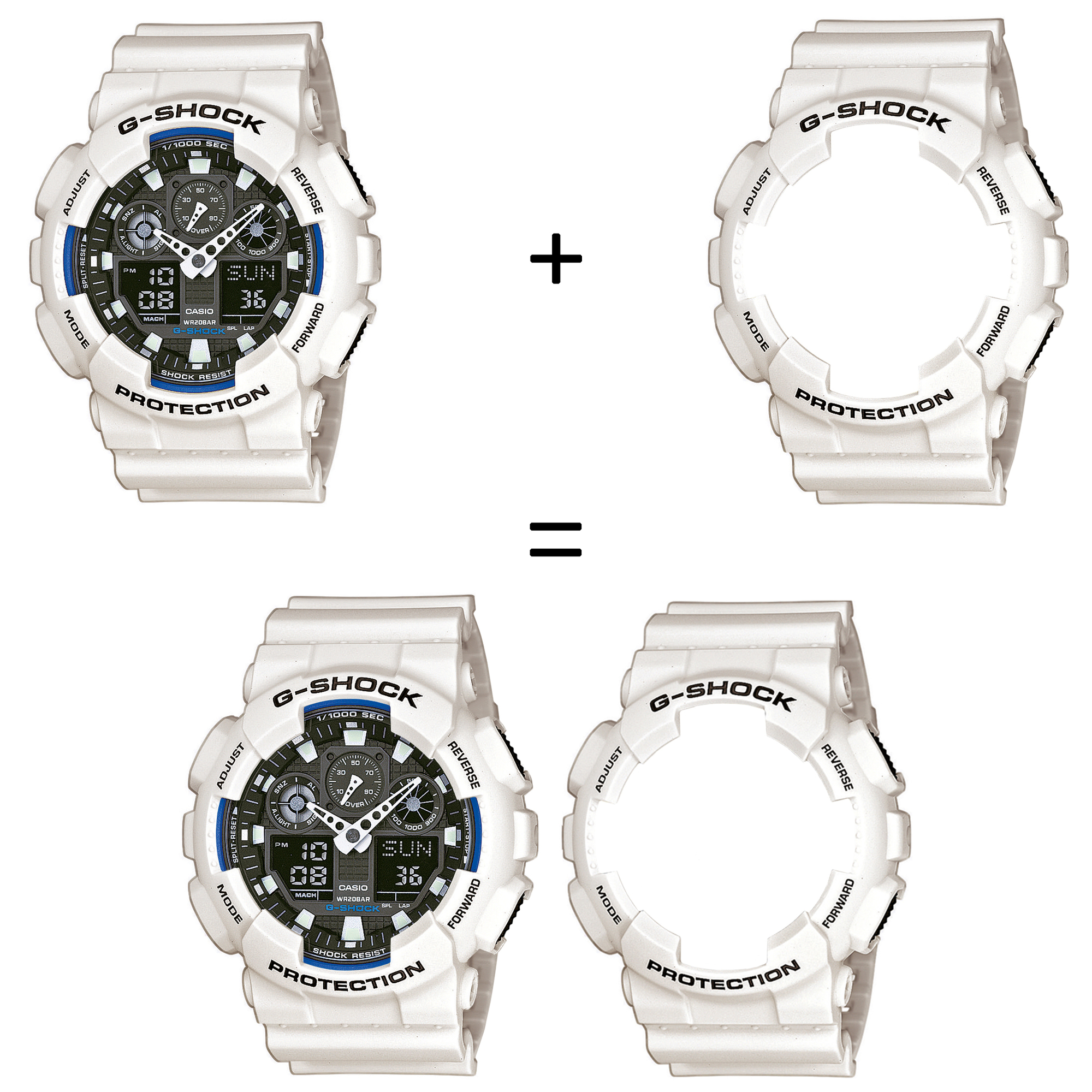 Casio SET GA-100B-7AER + BEZEL 10395292 + PASEK 10395227 zegarek - miniatura 2