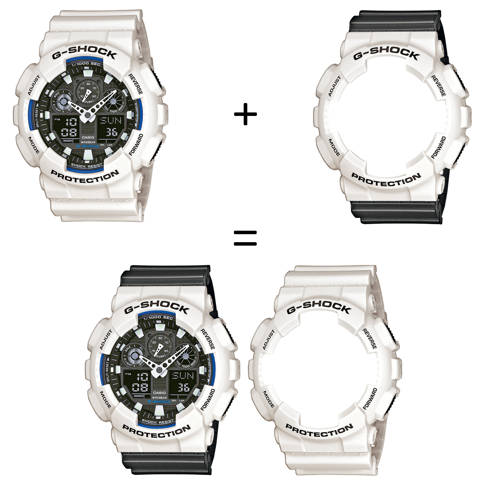 Casio SET GA-100B-7AER + BEZEL 10395292 + PASEK 10467764 zegarek
