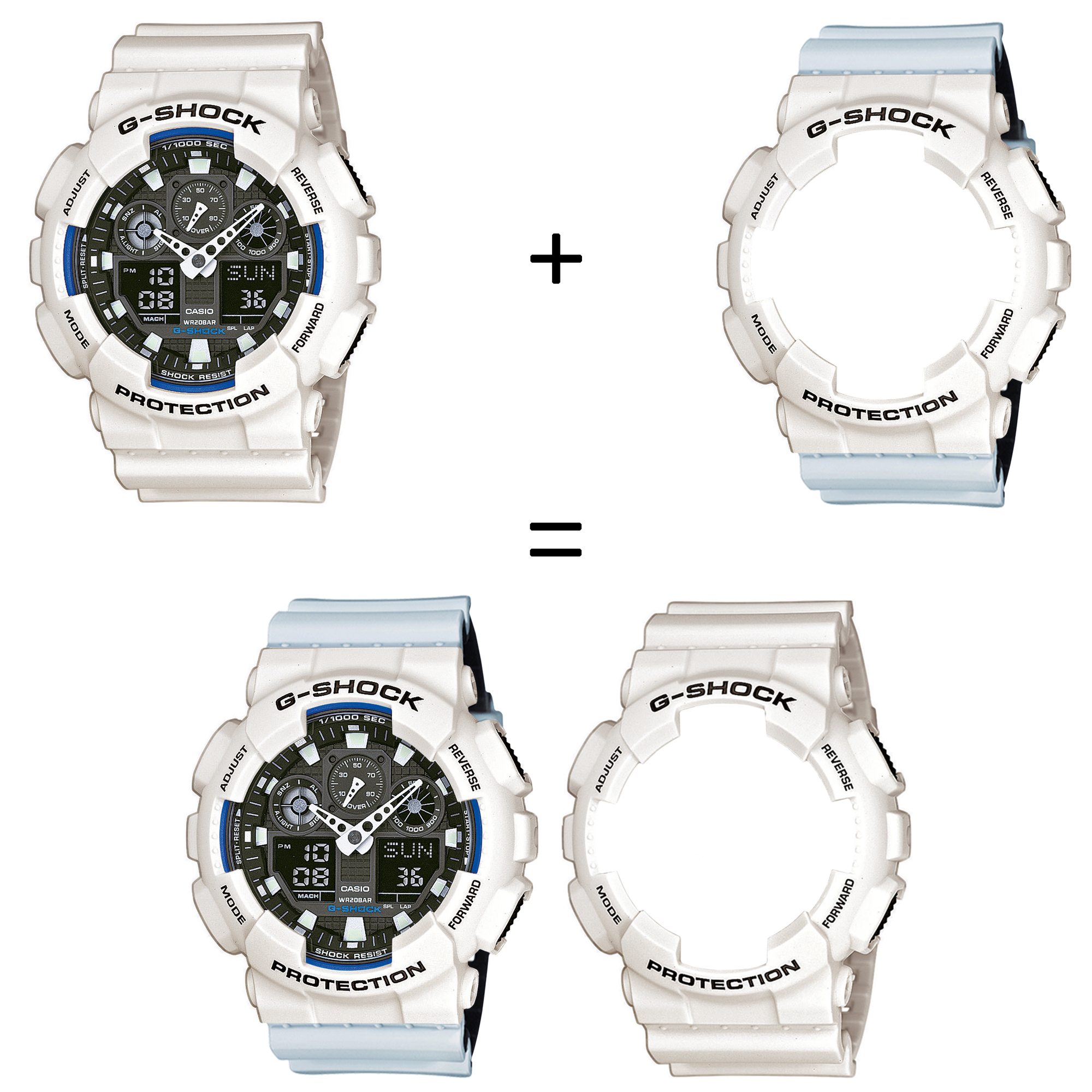 Casio SET GA-100B-7AER + BEZEL 10395292 + PASEK 10527469 zegarek - miniatura 2