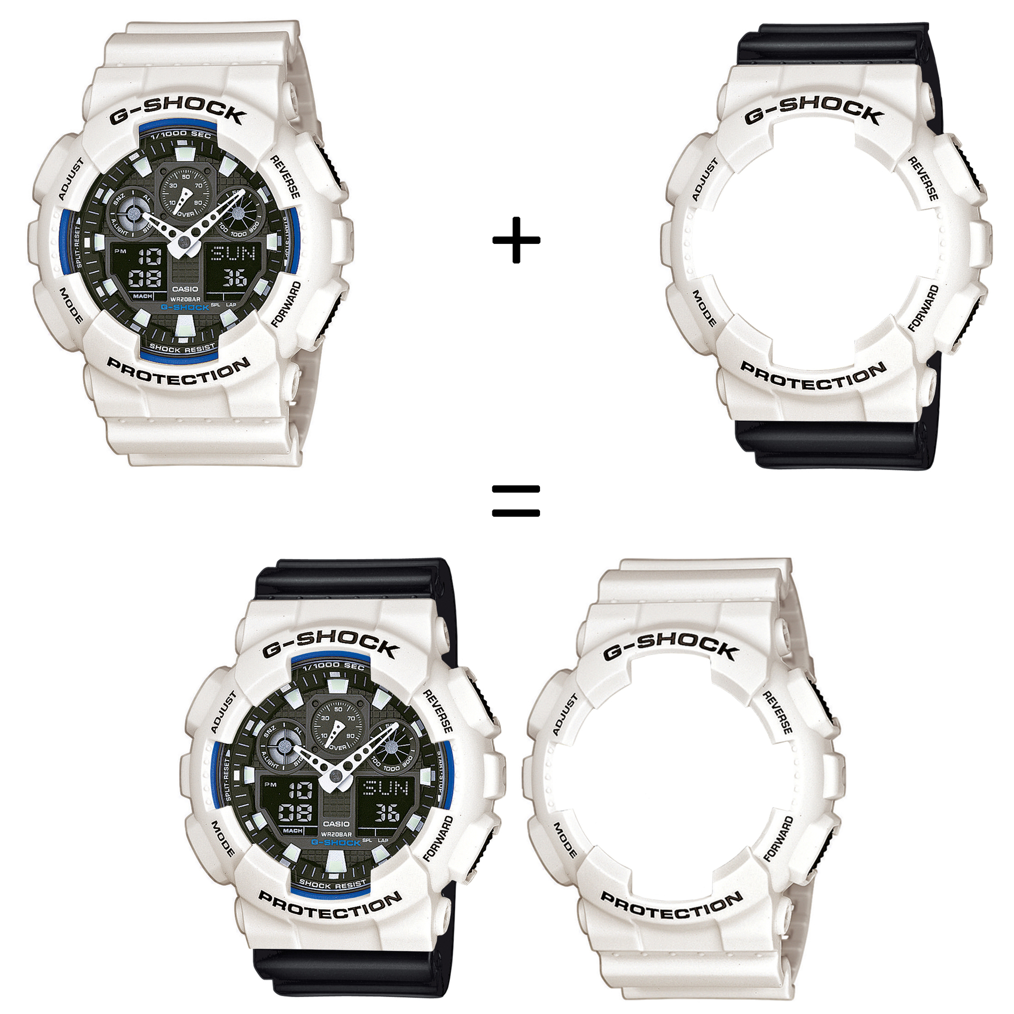 Casio SET GA-100B-7AER + BEZEL 10395292 + PASEK 10536683 zegarek - miniatura 2