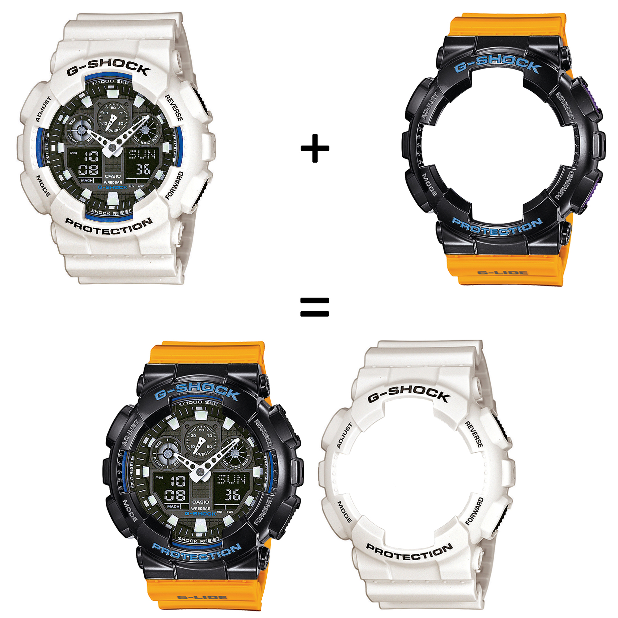 Casio SET GA-100B-7AER + BEZEL 10407691 + PASEK 10457913 zegarek - miniatura 2