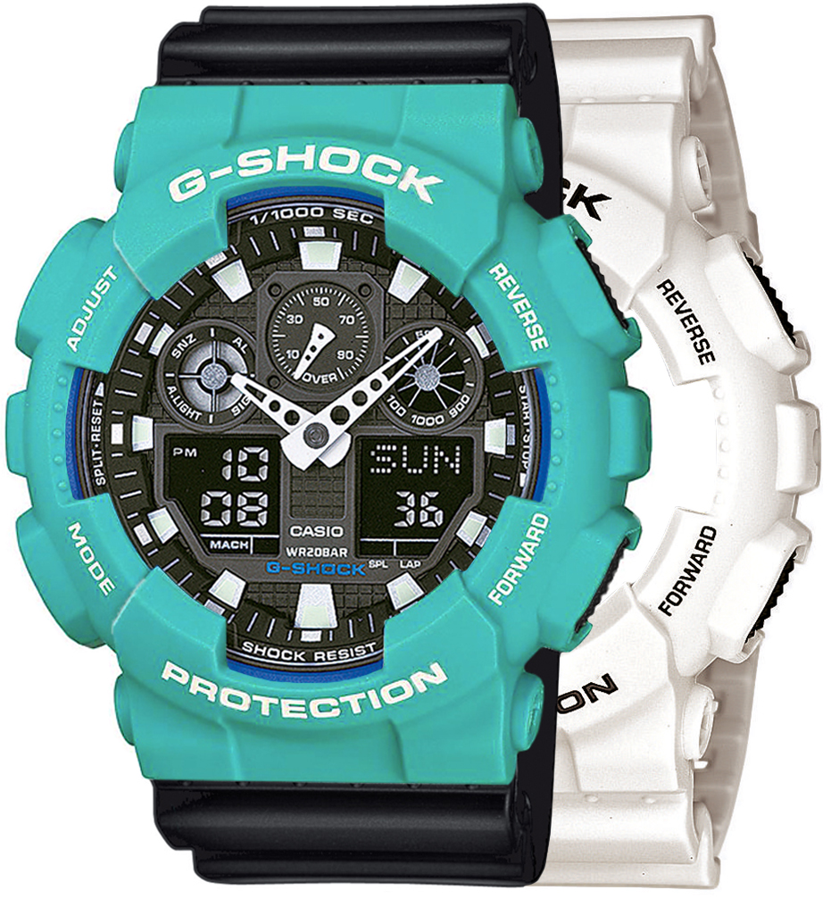 G-SHOCK SET GA-100B-7AER + BEZEL 10410475 + PASEK 10536683