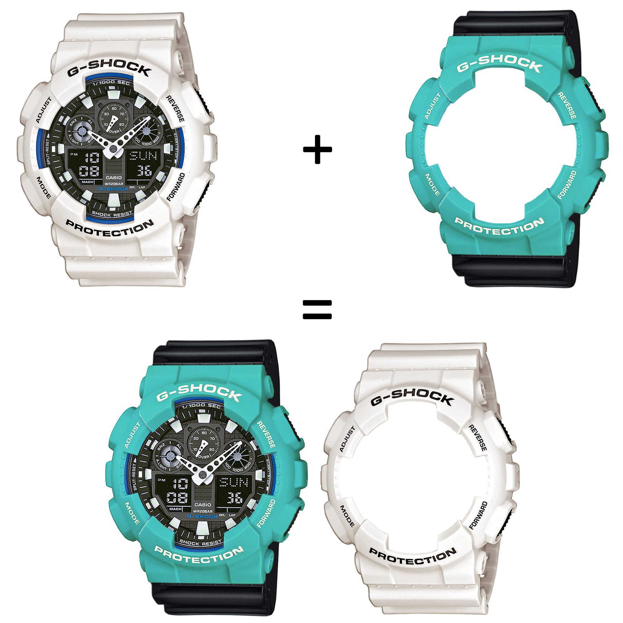 Casio SET GA-100B-7AER + BEZEL 10410475 + PASEK 10536683 zegarek - miniatura 2