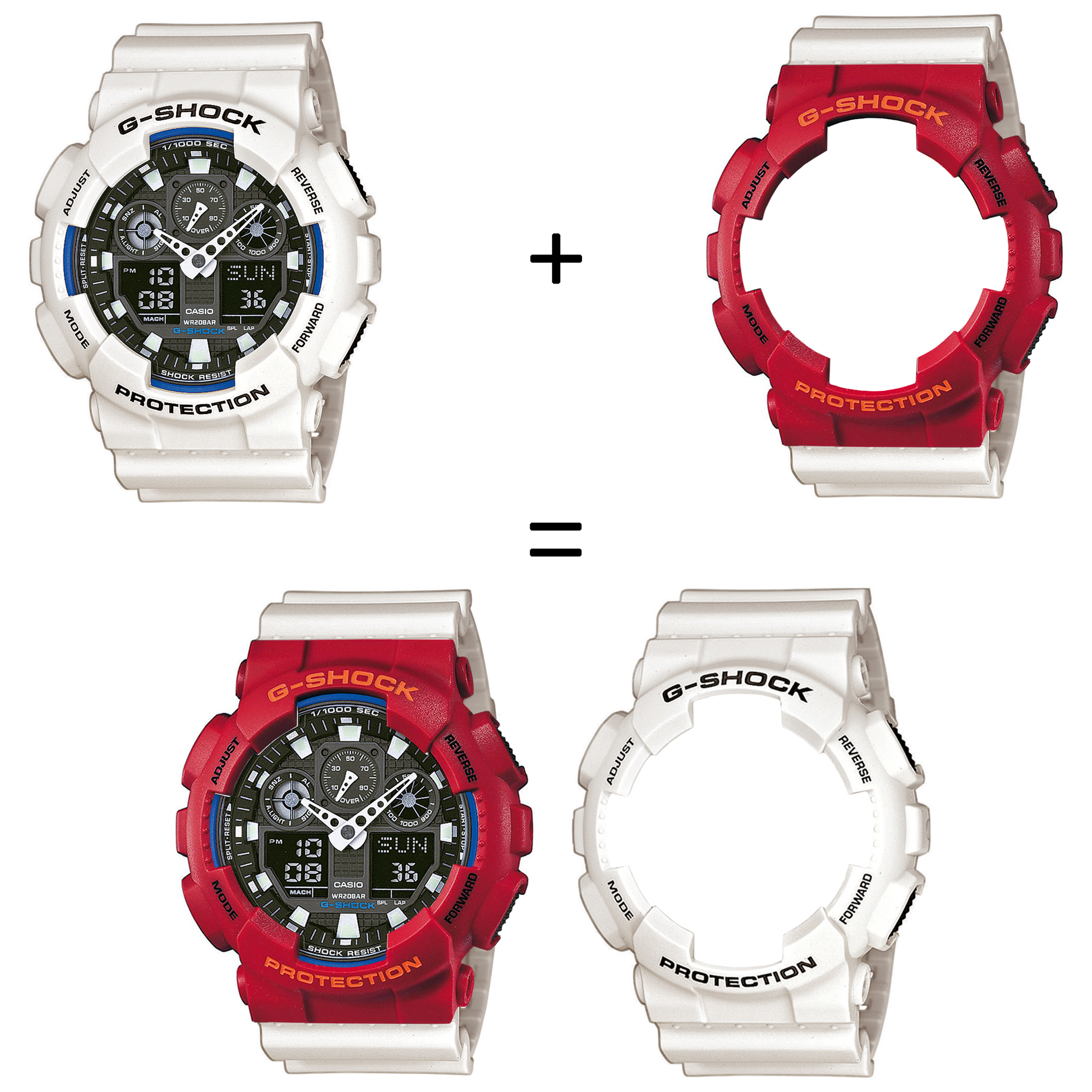 Casio SET GA-100B-7AER + BEZEL 10441433 + PASEK 10395227 zegarek - miniatura 2