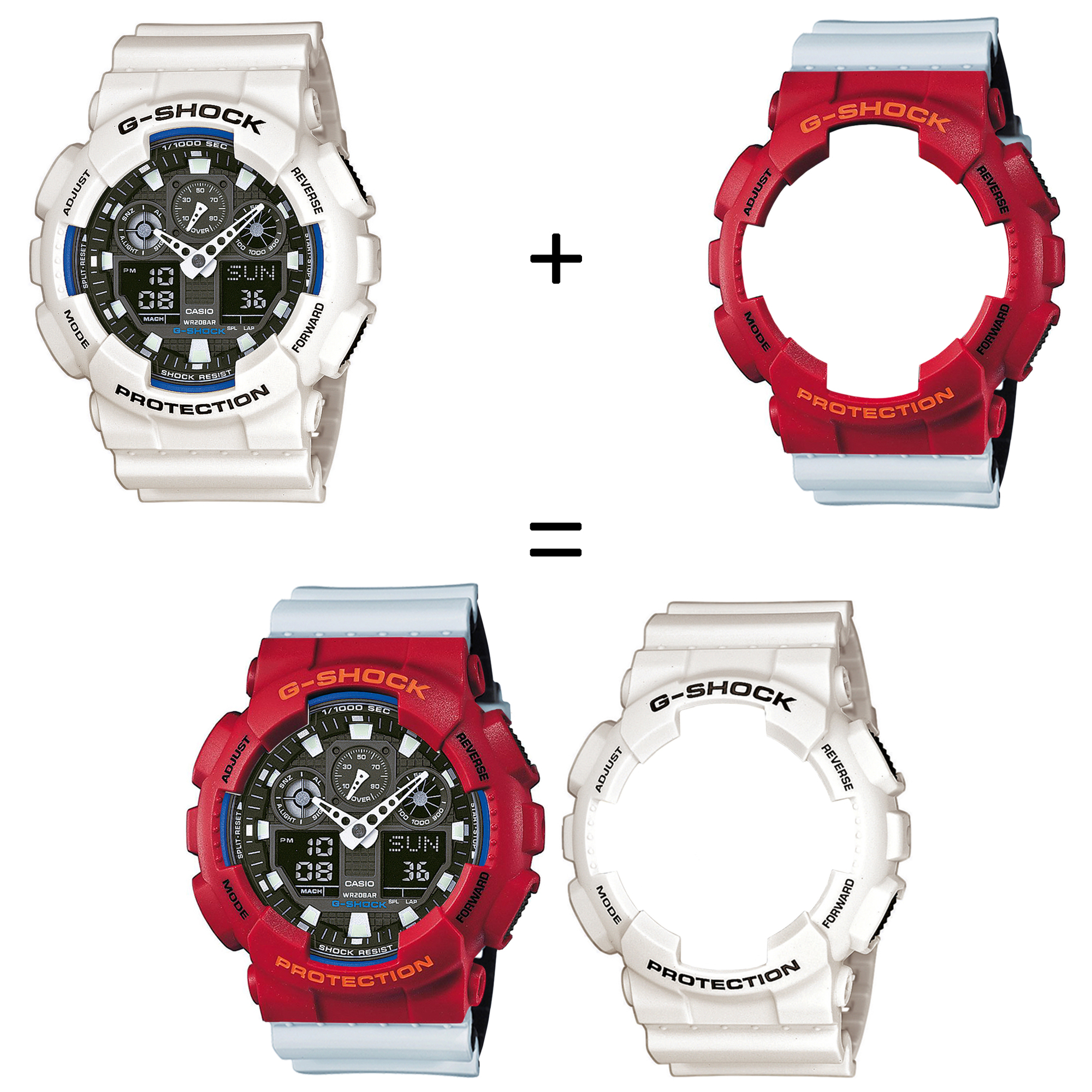 Casio SET GA-100B-7AER + BEZEL 10441433 + PASEK 10527469 zegarek - miniatura 2