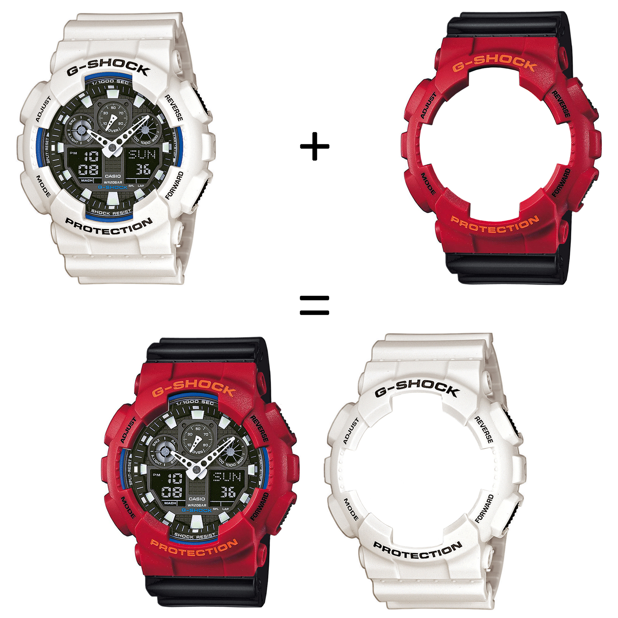 Casio SET GA-100B-7AER + BEZEL 10441433 + PASEK 10536683 zegarek - miniatura 2