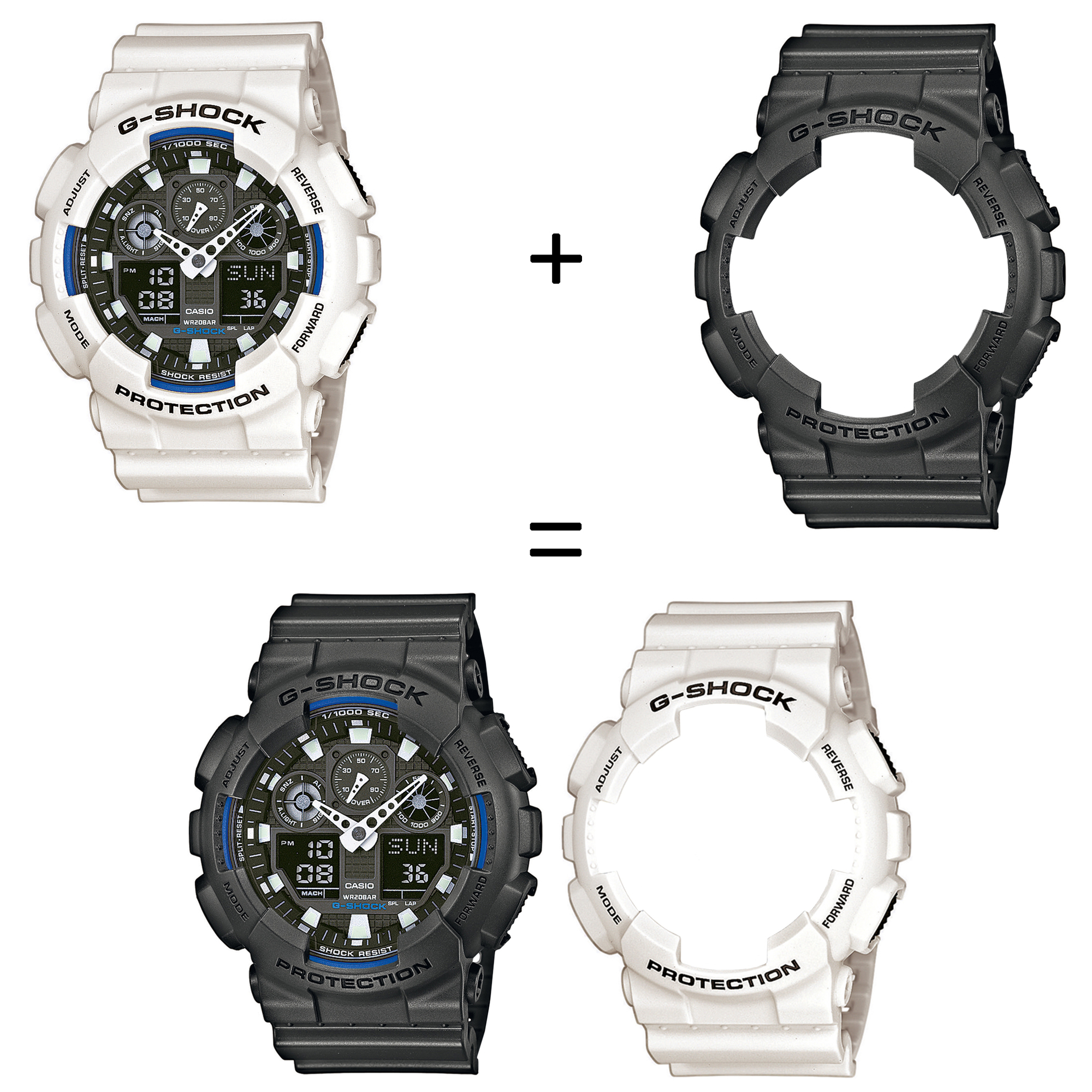 Casio SET GA-100B-7AER + BEZEL 10467795 + PASEK 10467764 zegarek - miniatura 2
