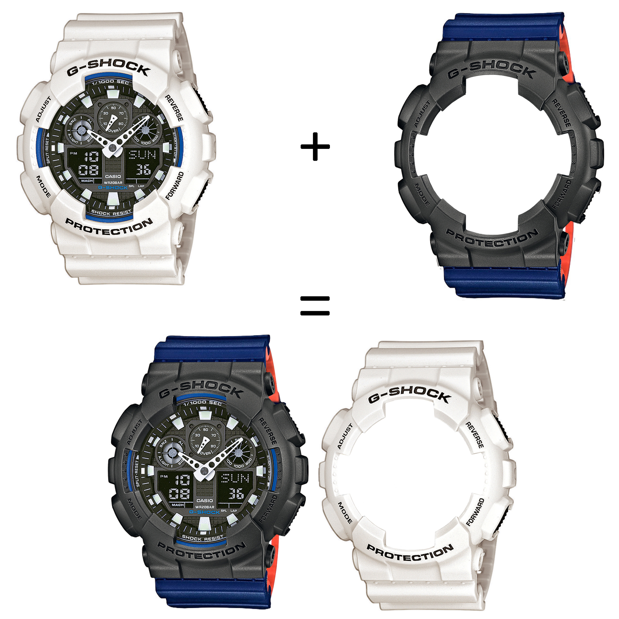 Casio SET GA-100B-7AER + BEZEL 10467795 + PASEK 10527467 zegarek - miniatura 2
