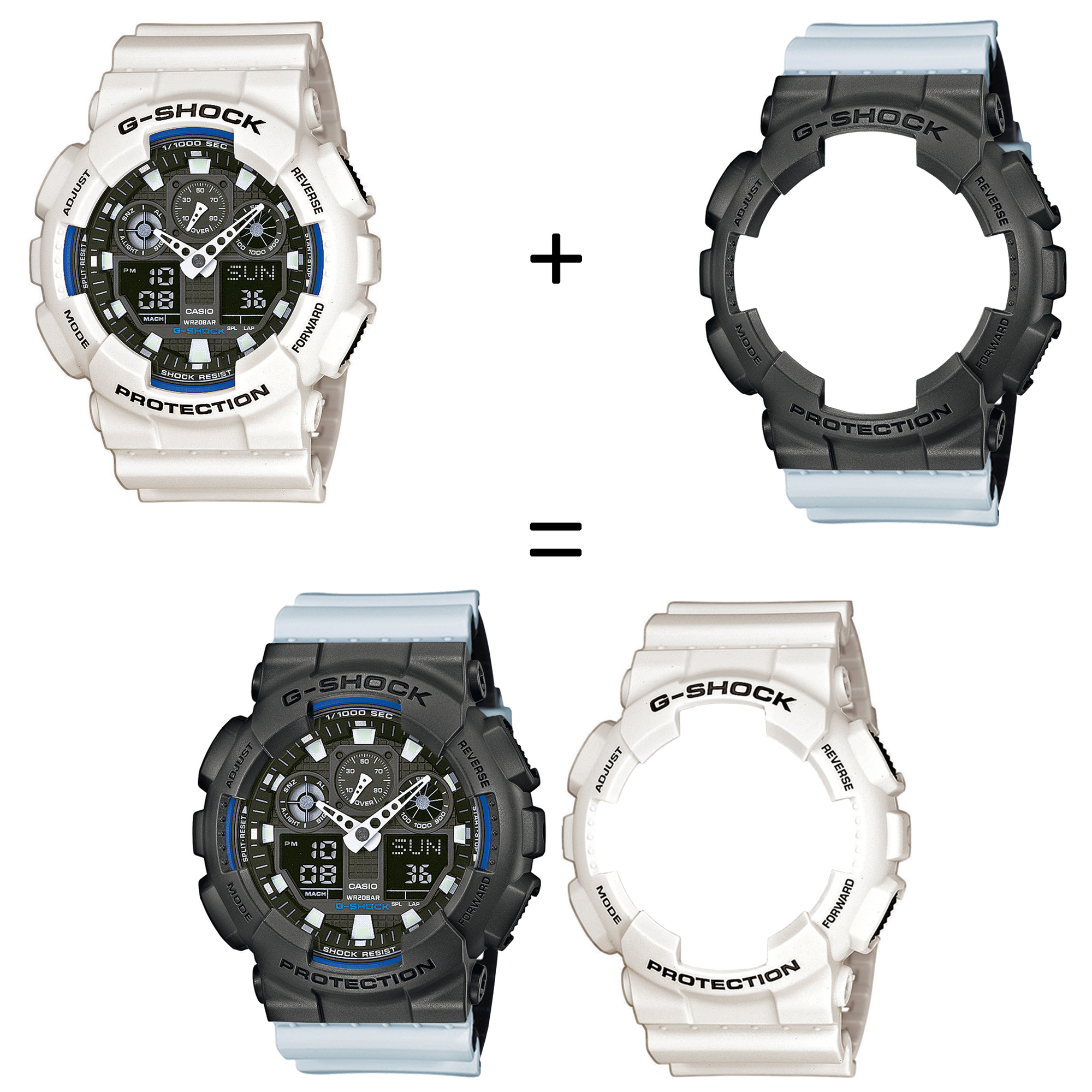 Casio SET GA-100B-7AER + BEZEL 10467795 + PASEK 10527469 zegarek - miniatura 2