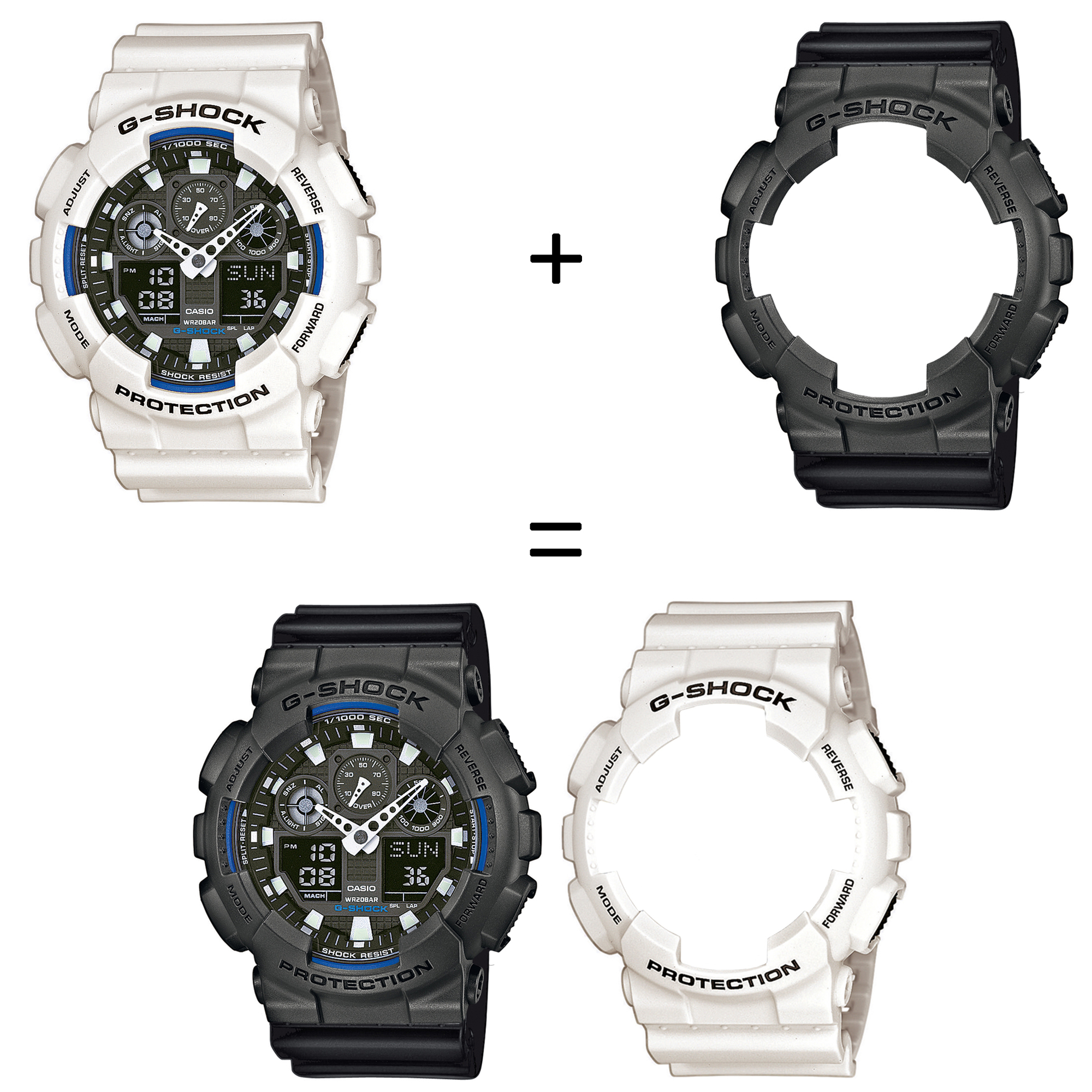 Casio SET GA-100B-7AER + BEZEL 10467795 + PASEK 10536683 zegarek - miniatura 2