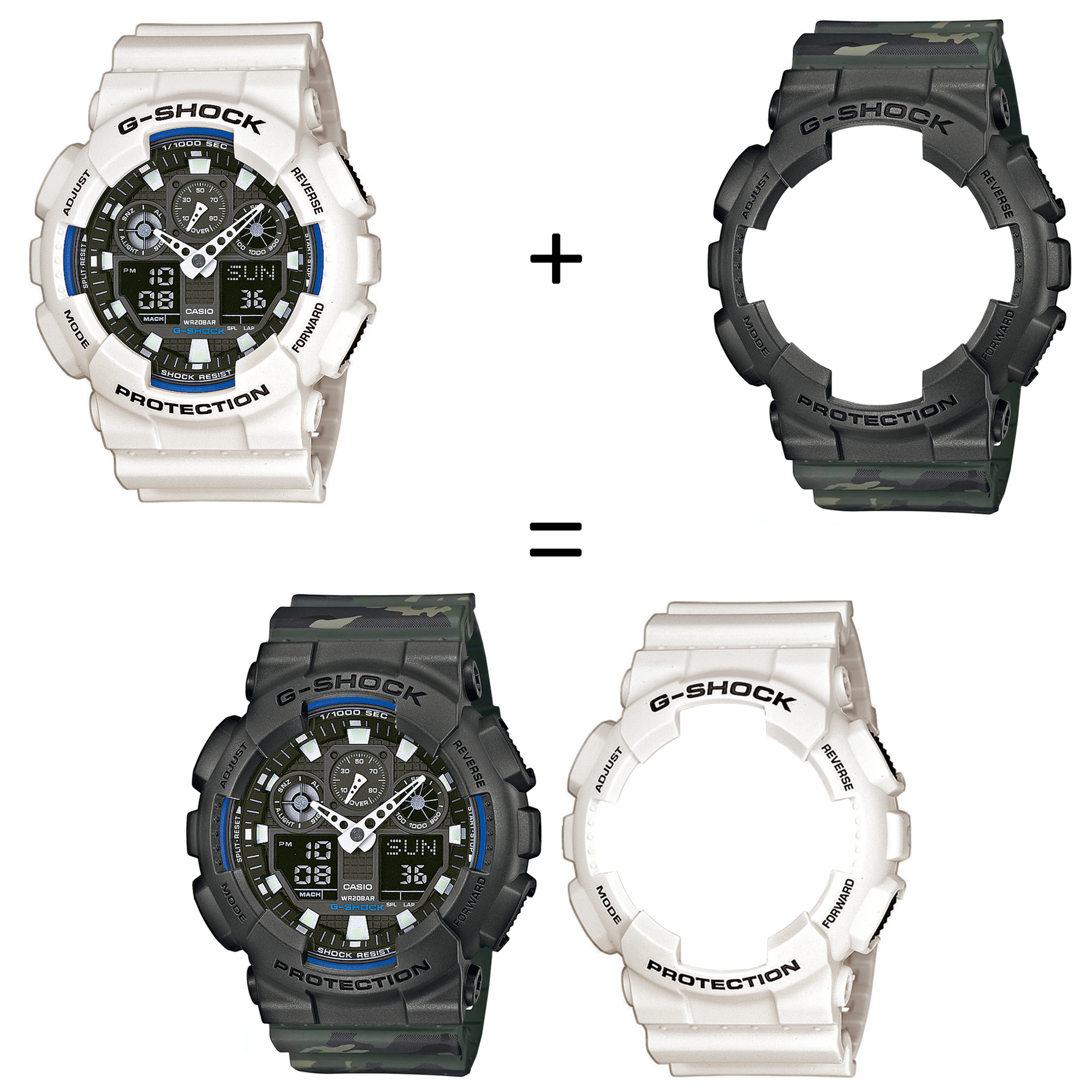 Casio SET GA-100B-7AER + BEZEL 10467795 + PASEK 10561429 zegarek - miniatura 2