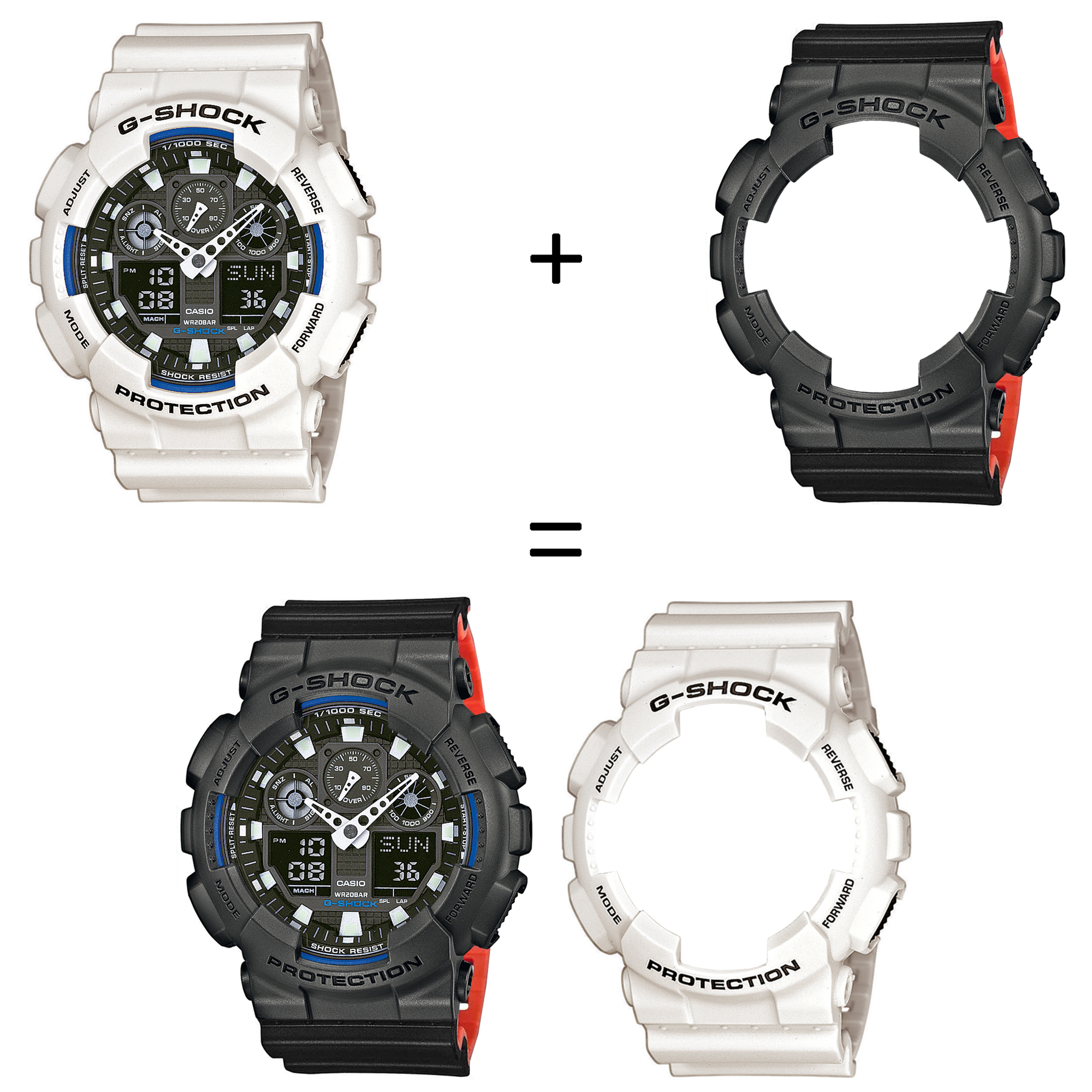Casio SET GA-100B-7AER + BEZEL 10467795 + PASEK 10577142 zegarek