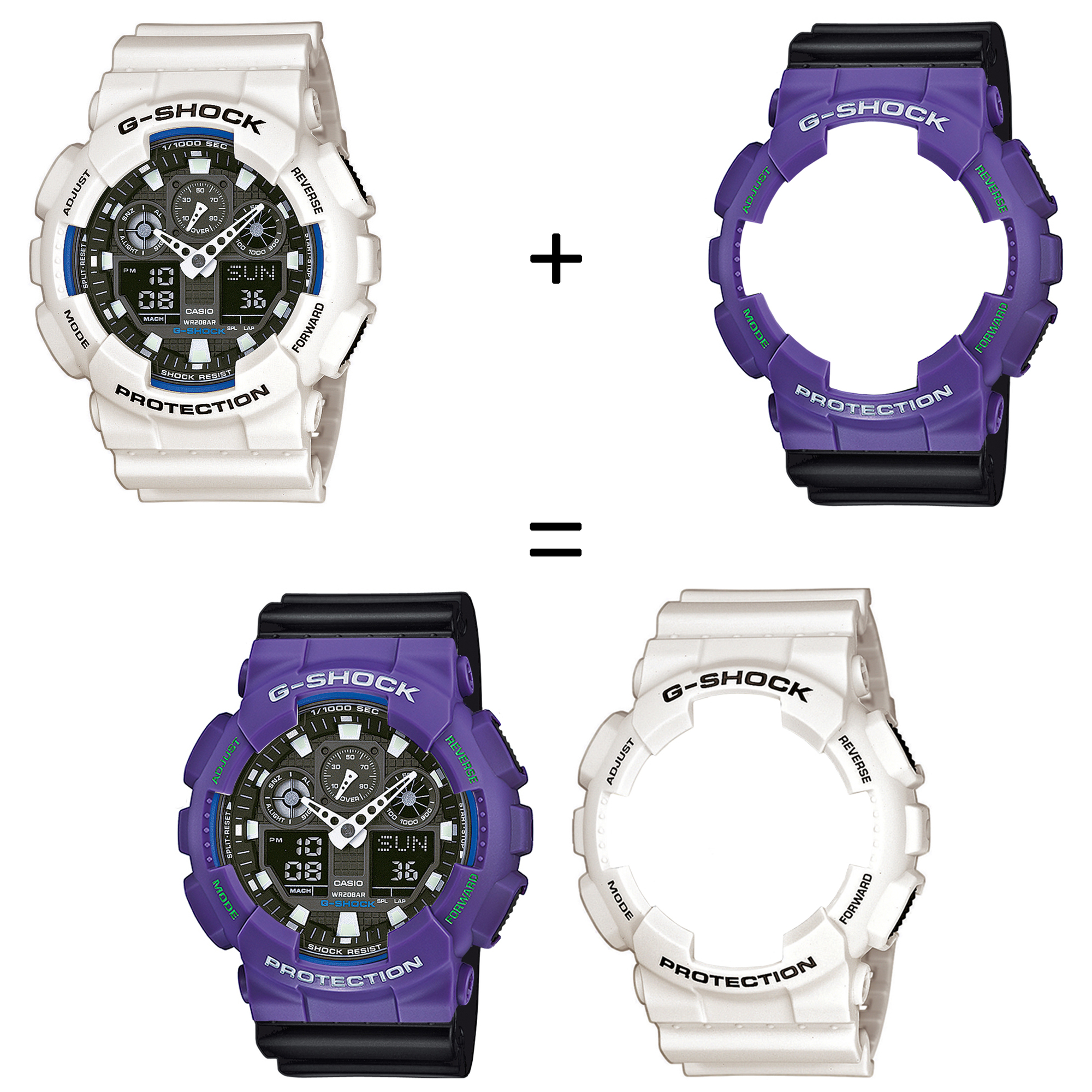 Casio SET GA-100B-7AER + BEZEL 10498250 + PASEK 10347688 zegarek - miniatura 2