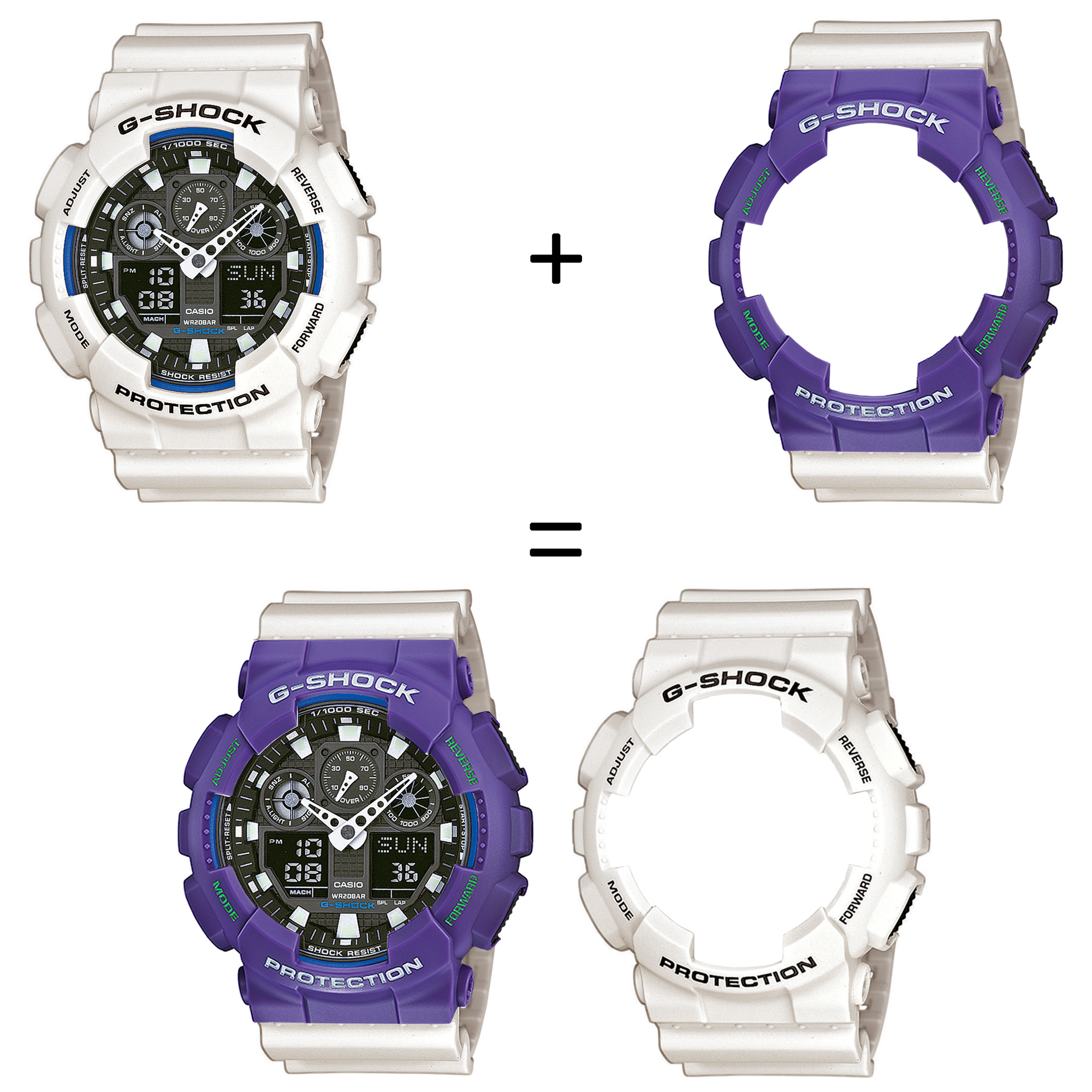 Casio SET GA-100B-7AER + BEZEL 10498250 + PASEK 10395227 zegarek - miniatura 2