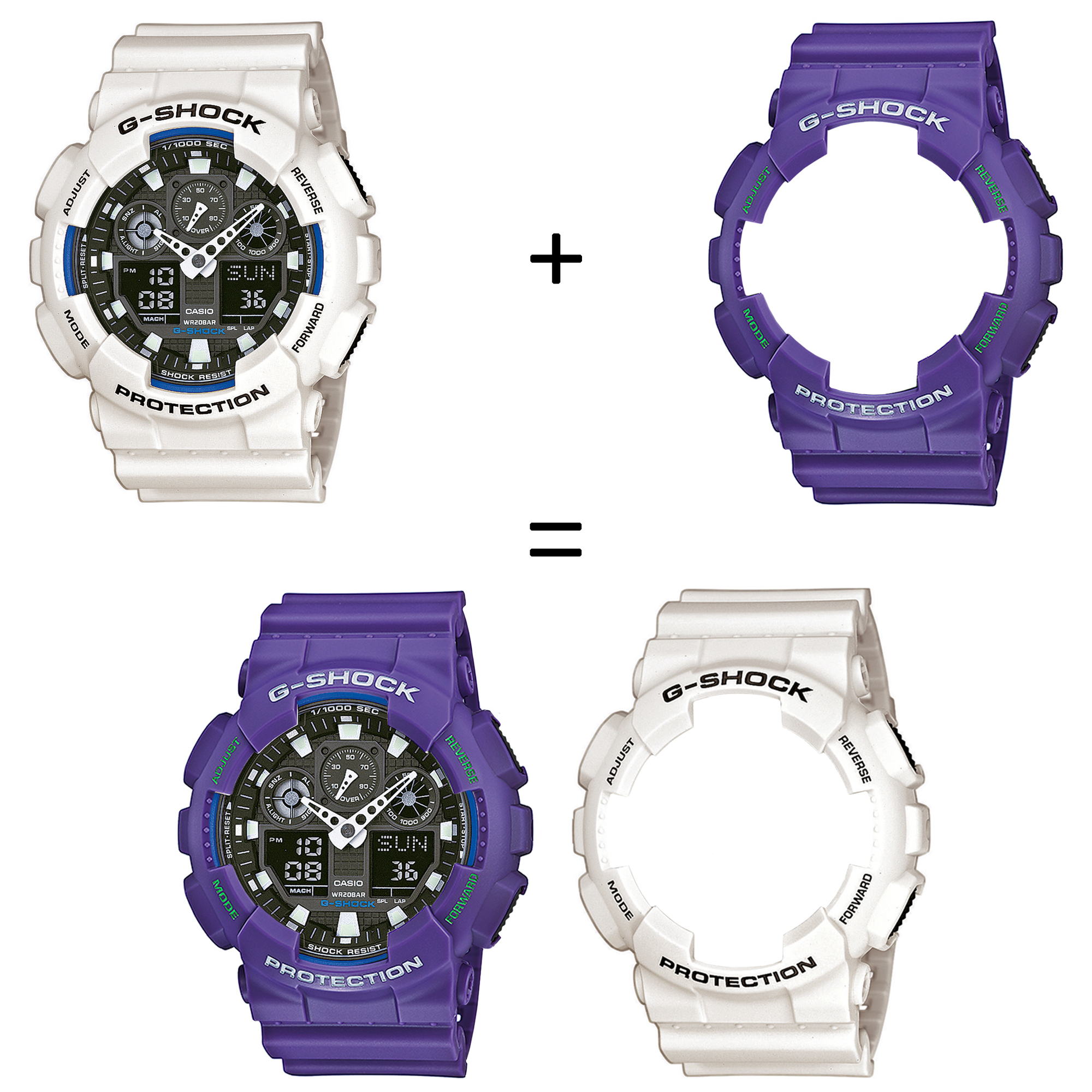 Casio SET GA-100B-7AER + BEZEL 10498250 + PASEK 10498156 zegarek - miniatura 2