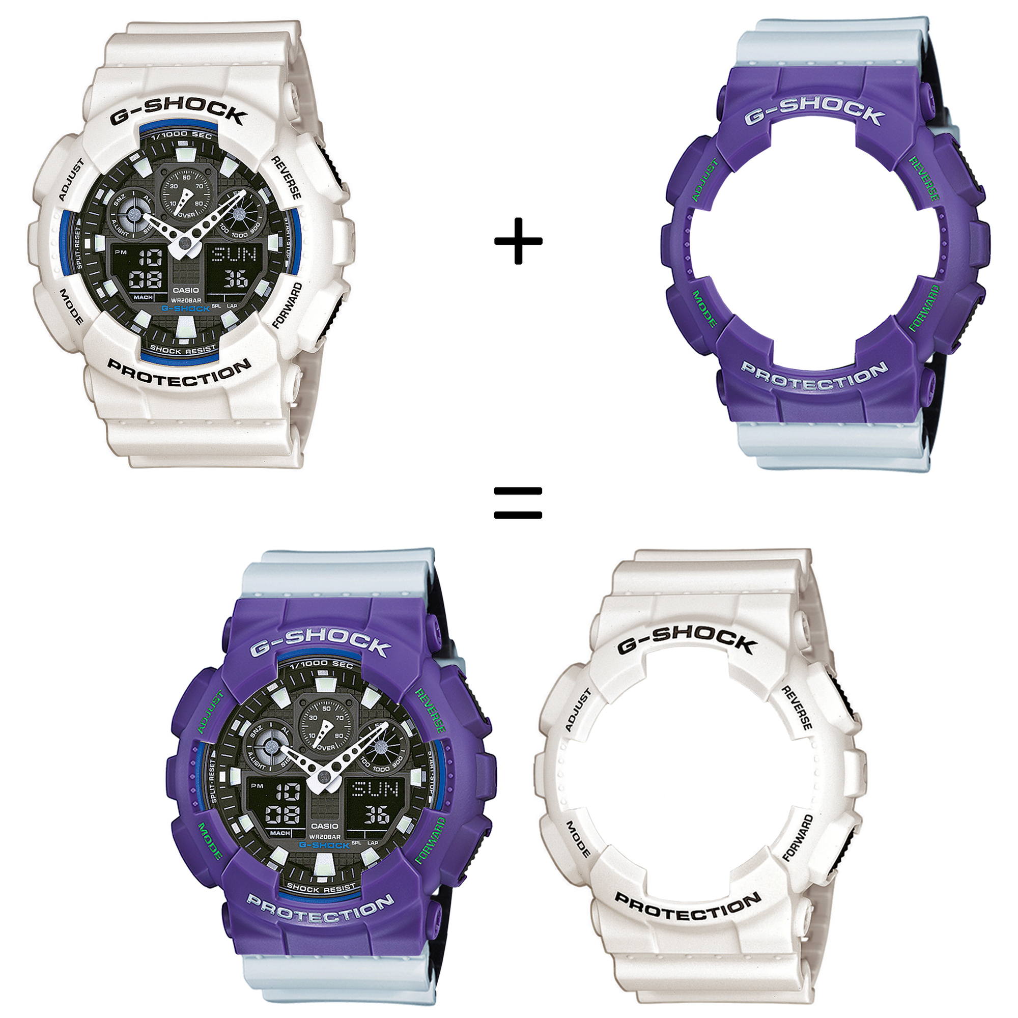 Casio SET GA-100B-7AER + BEZEL 10498250 + PASEK 10527469 zegarek - miniatura 2