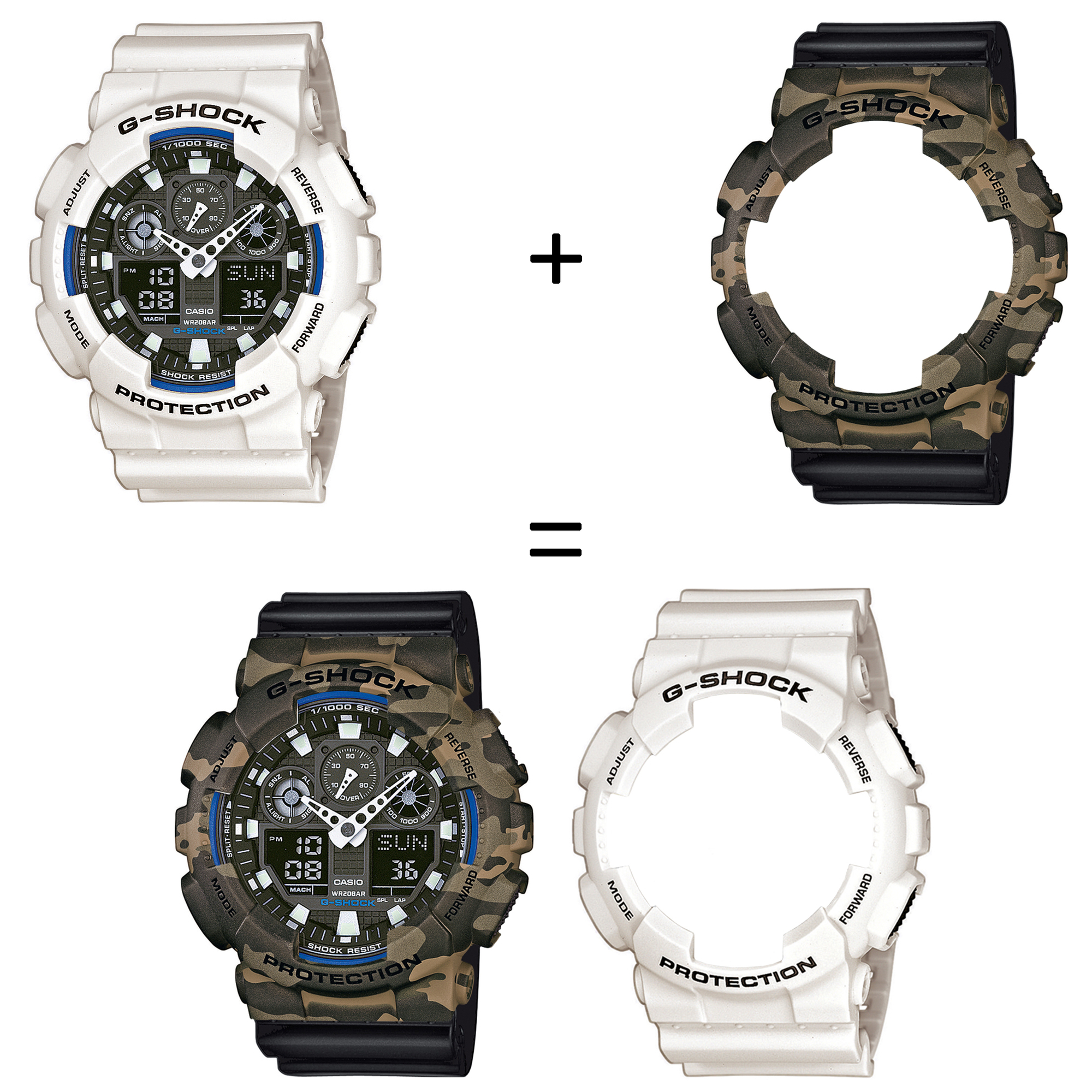 Casio SET GA-100B-7AER + BEZEL 10507070 + PASEK 10536683 zegarek - miniatura 2
