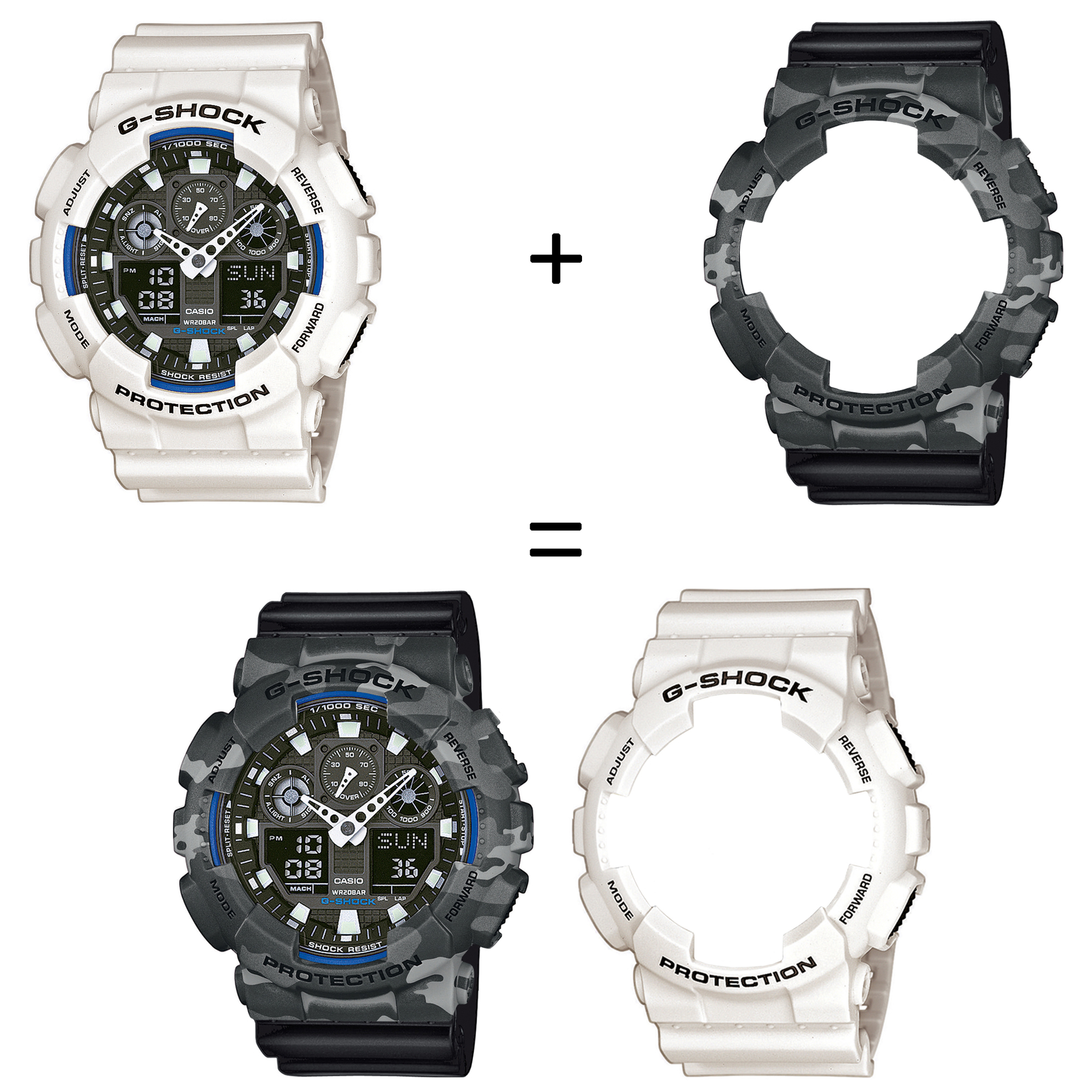 Casio SET GA-100B-7AER + BEZEL 10507071 + PASEK 10536683 zegarek - miniatura 2