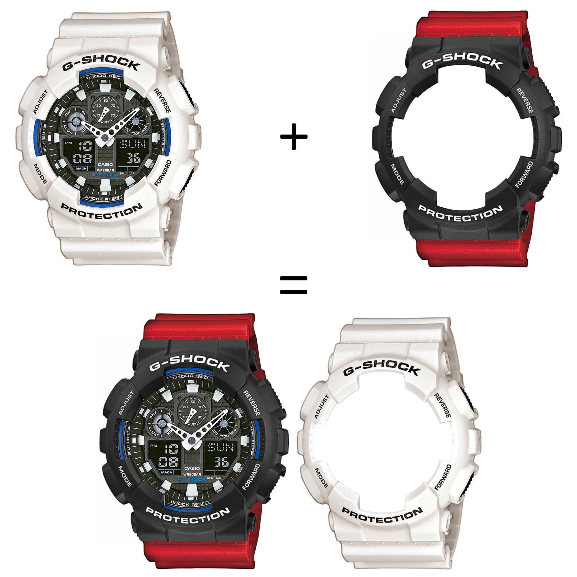 Casio SET GA-100B-7AER + BEZEL 10508136 + PASEK 10395226 zegarek
