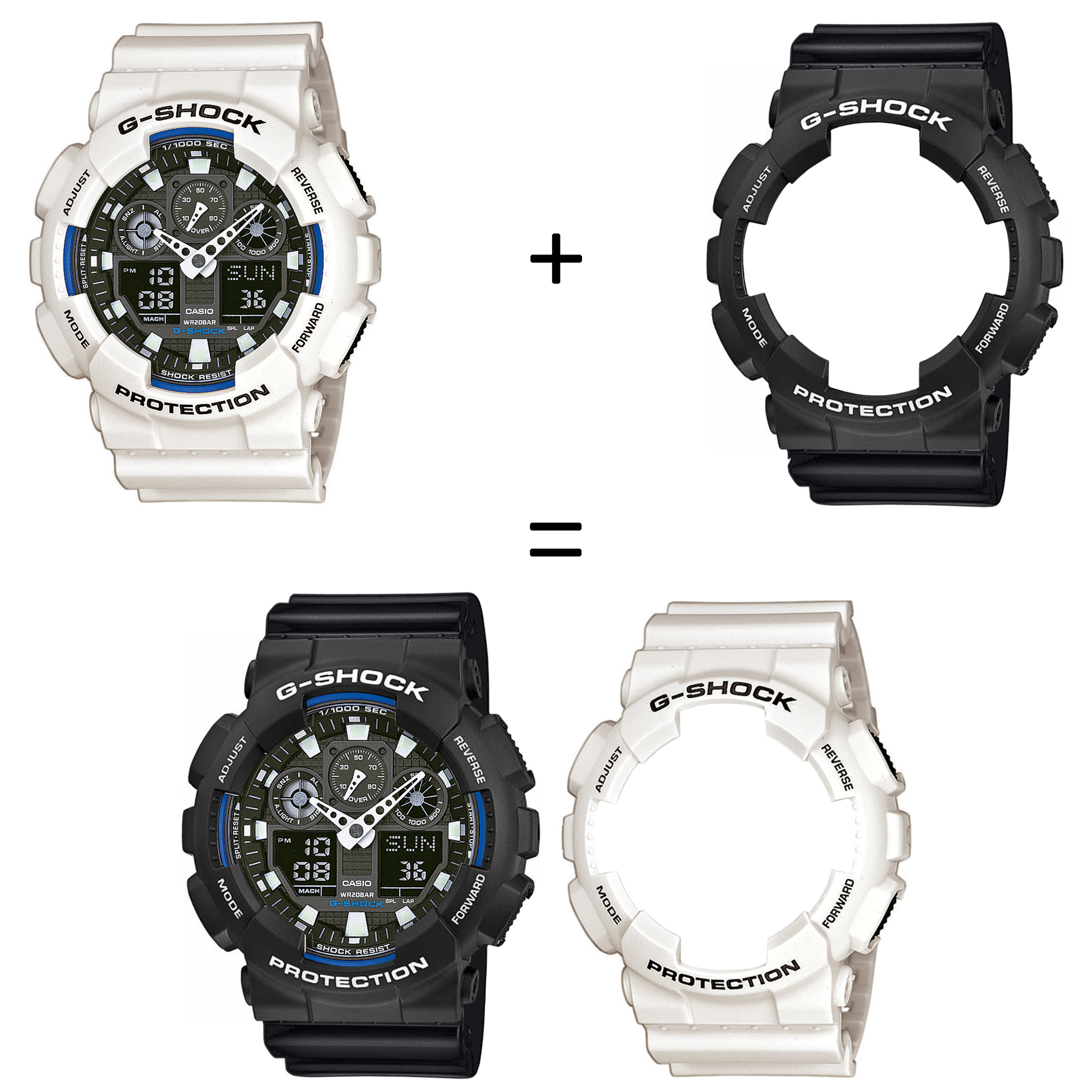 Casio SET GA-100B-7AER + BEZEL 10508136 + PASEK 10536683 zegarek - miniatura 2