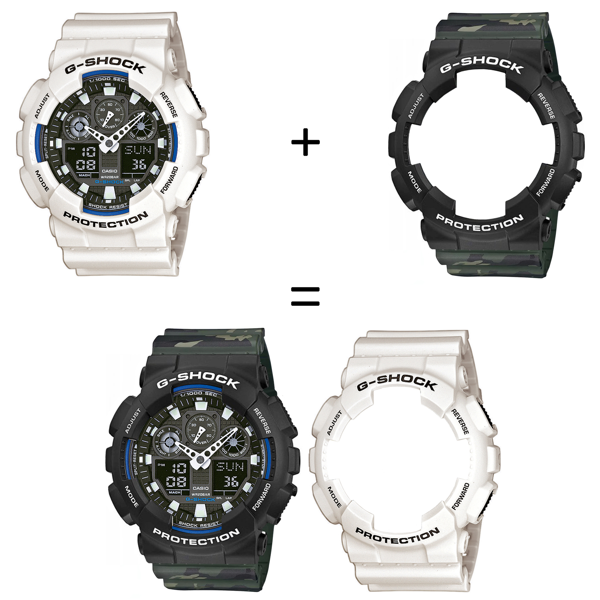 Casio SET GA-100B-7AER + BEZEL 10508136 + PASEK 10561429 zegarek - miniatura 2