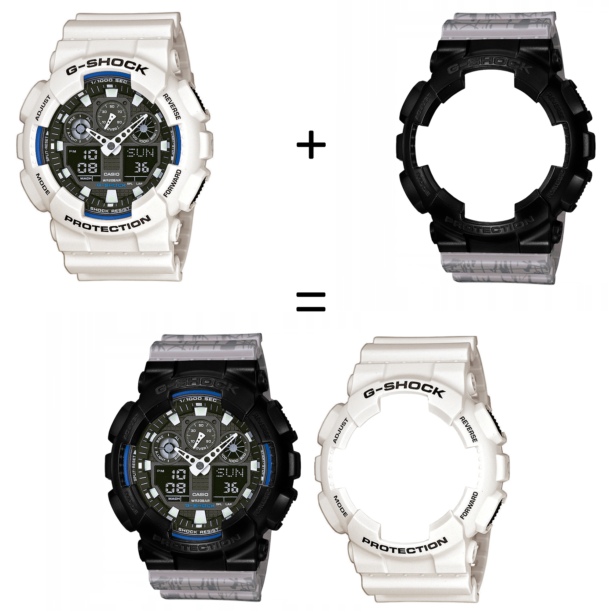 Casio SET GA-100B-7AER + BEZEL 10523429 + PASEK 10498174 zegarek - miniatura 2