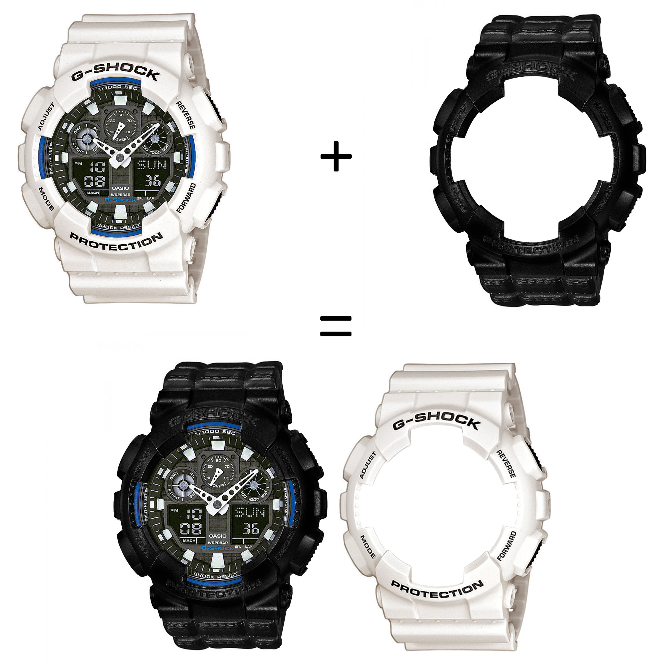 Casio SET GA-100B-7AER + BEZEL 10523429 + PASEK 10559686 zegarek - miniatura 2