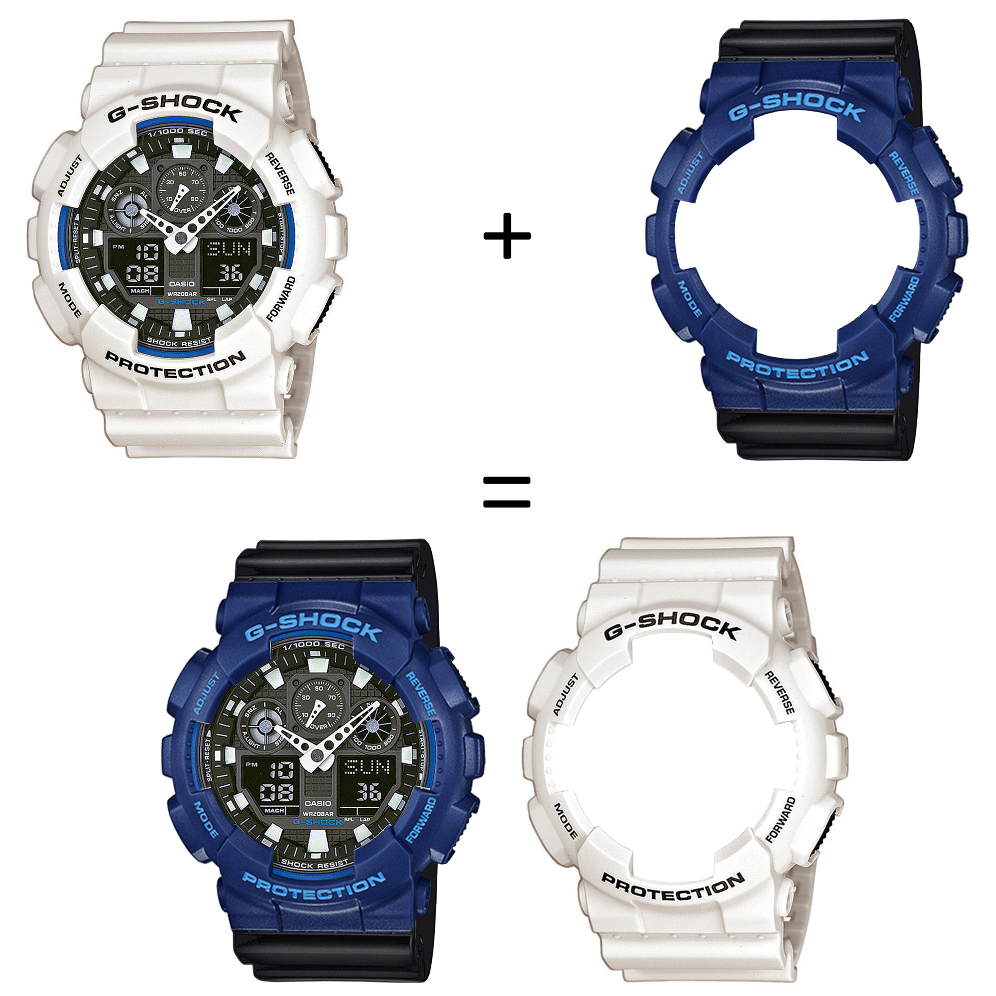 Casio SET GA-100B-7AER + BEZEL 10527398 + PASEK 10347688 zegarek