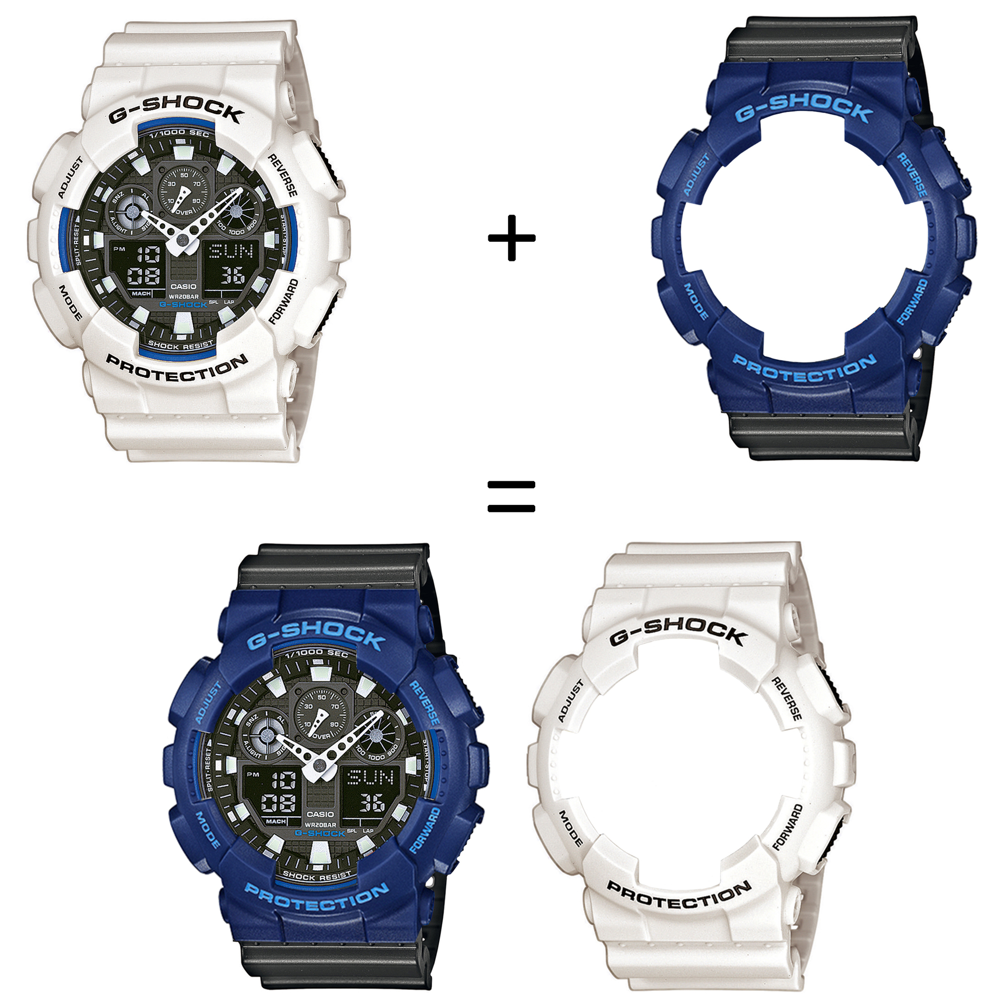 Casio SET GA-100B-7AER + BEZEL 10527398 + PASEK 10467764 zegarek - miniatura 2