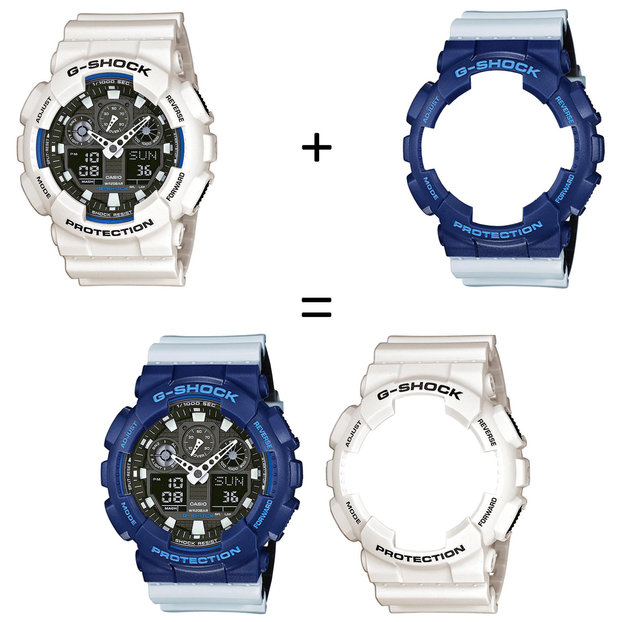 Casio SET GA-100B-7AER + BEZEL 10527398 + PASEK 10527469 zegarek - miniatura 2