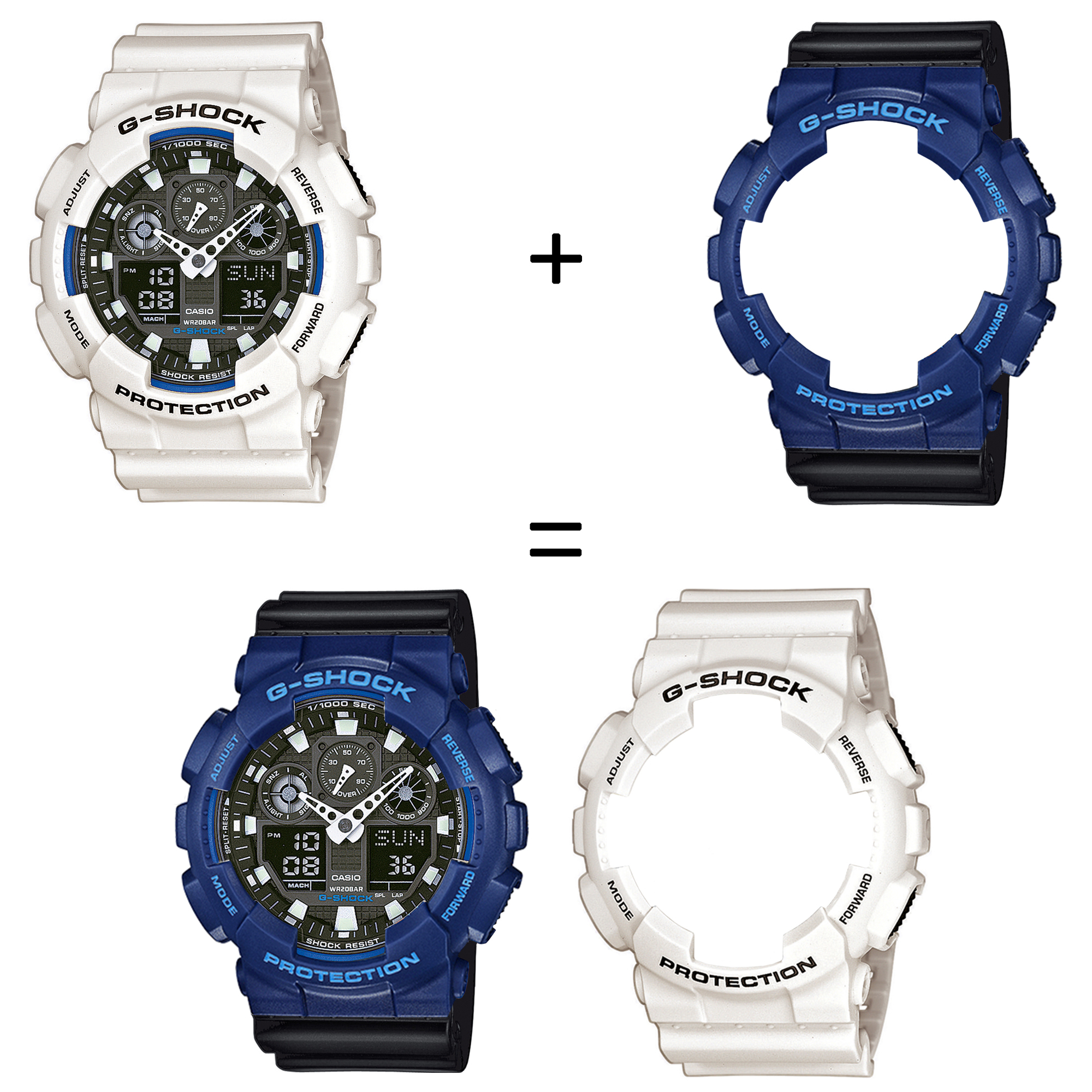 Casio SET GA-100B-7AER + BEZEL 10527398 + PASEK 10536683 zegarek - miniatura 2