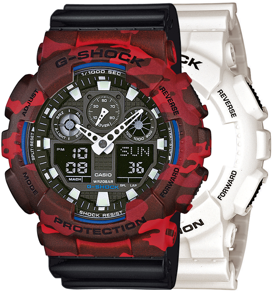 G-SHOCK SET GA-100B-7AER + BEZEL 10530688 + PASEK 10347688