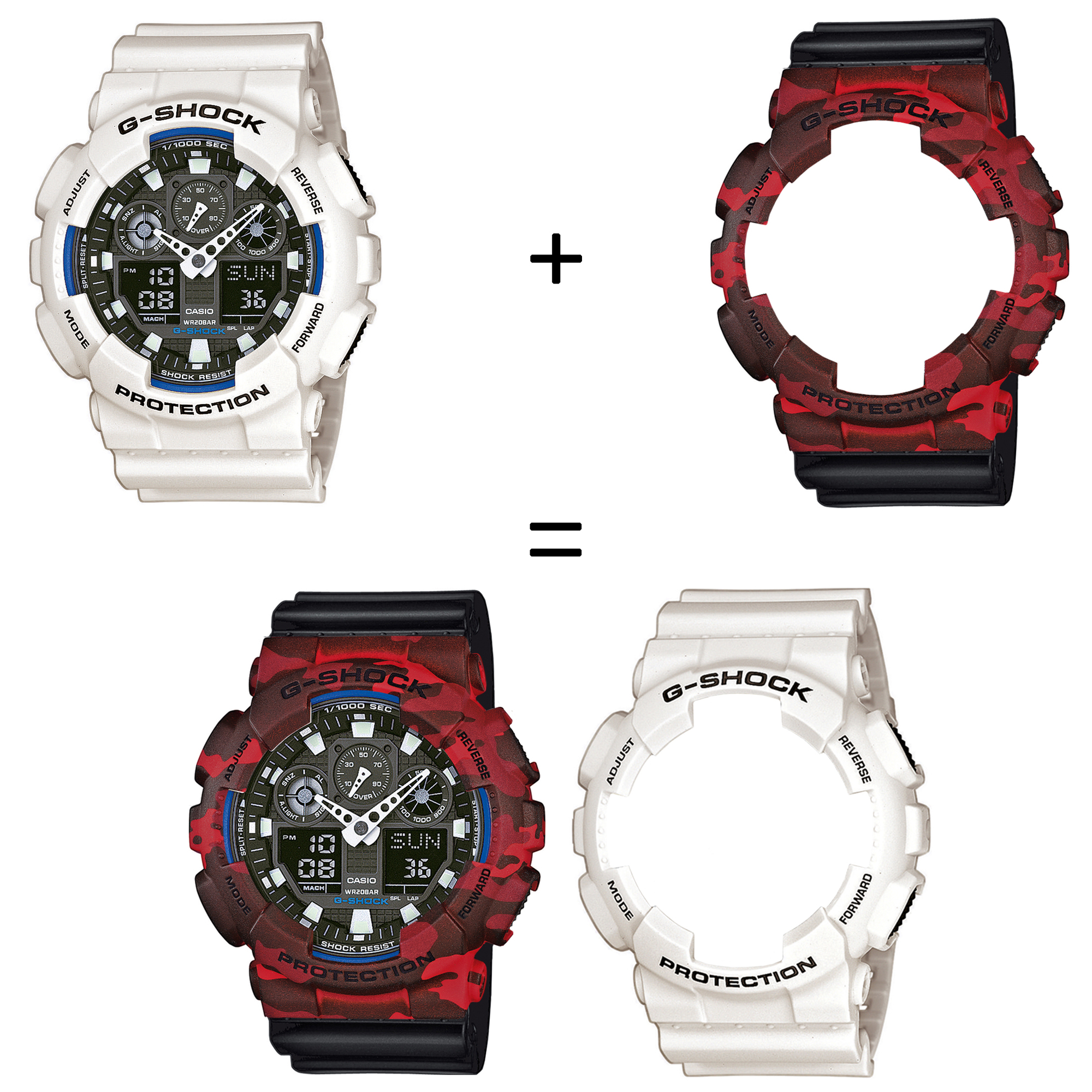Casio SET GA-100B-7AER + BEZEL 10530688 + PASEK 10347688 zegarek - miniatura 2