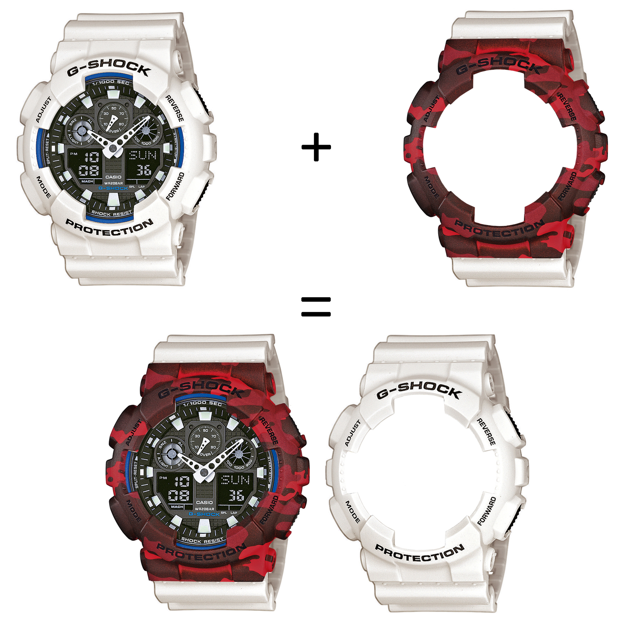 Casio SET GA-100B-7AER + BEZEL 10530688 + PASEK 10395227 zegarek - miniatura 2