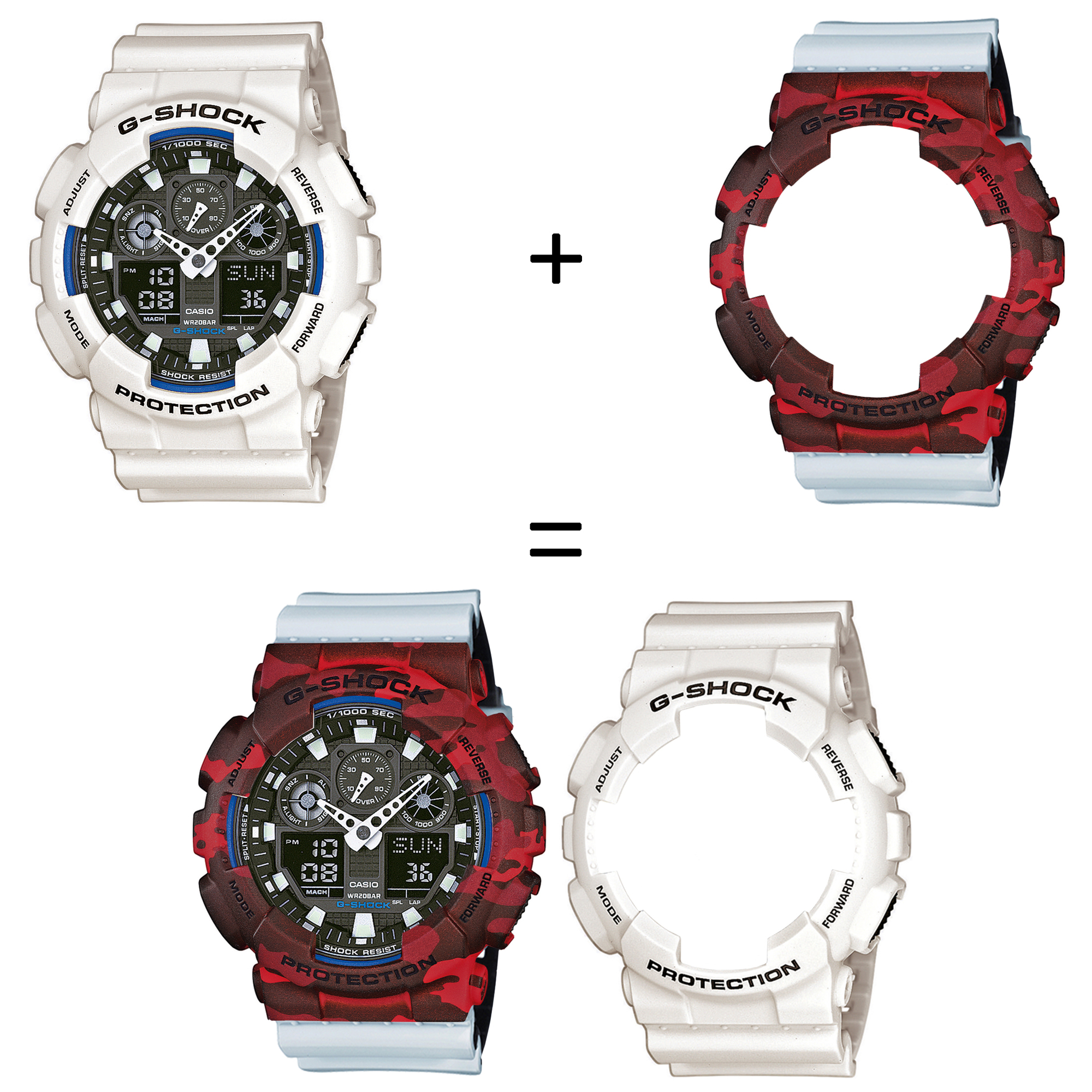 Casio SET GA-100B-7AER + BEZEL 10530688 + PASEK 10527469 zegarek - miniatura 2